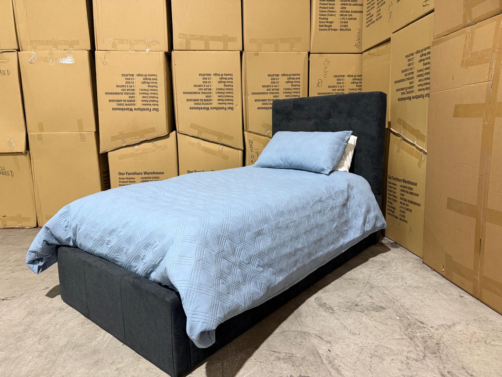 Stuart Double Bed Charcoal
