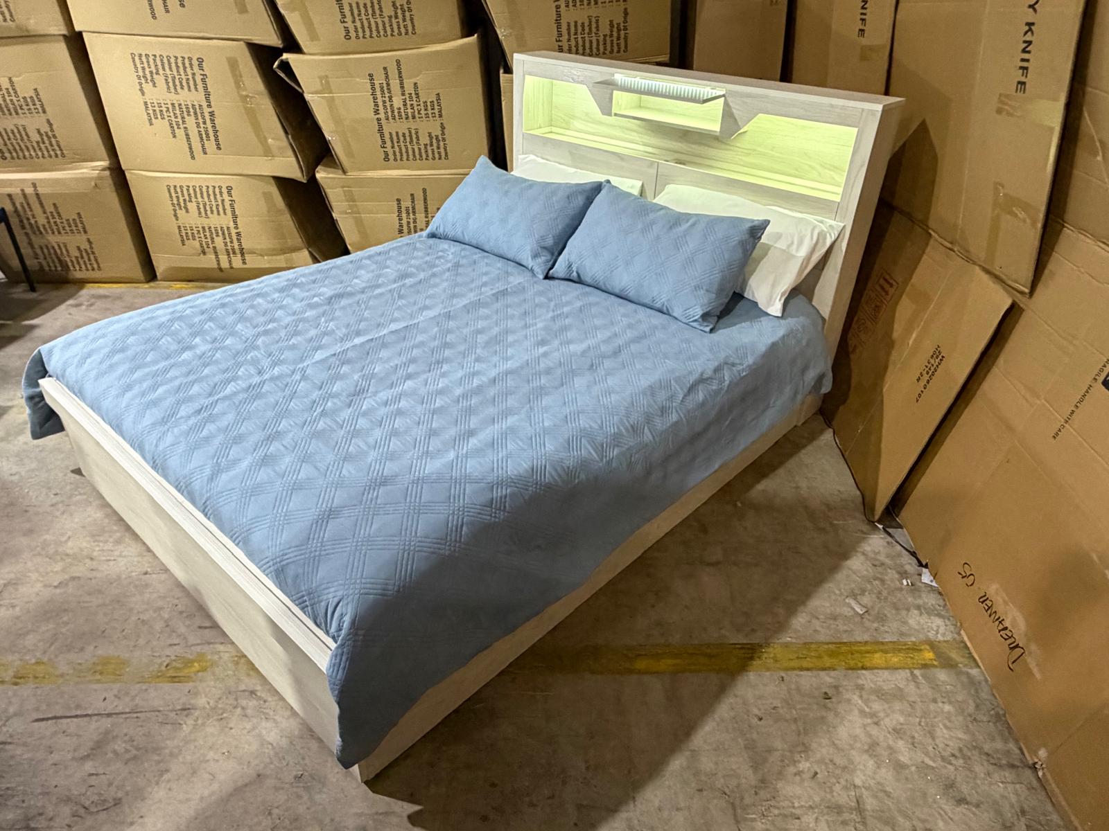 Atlanta King size bed in grey wash finish lift up storage
