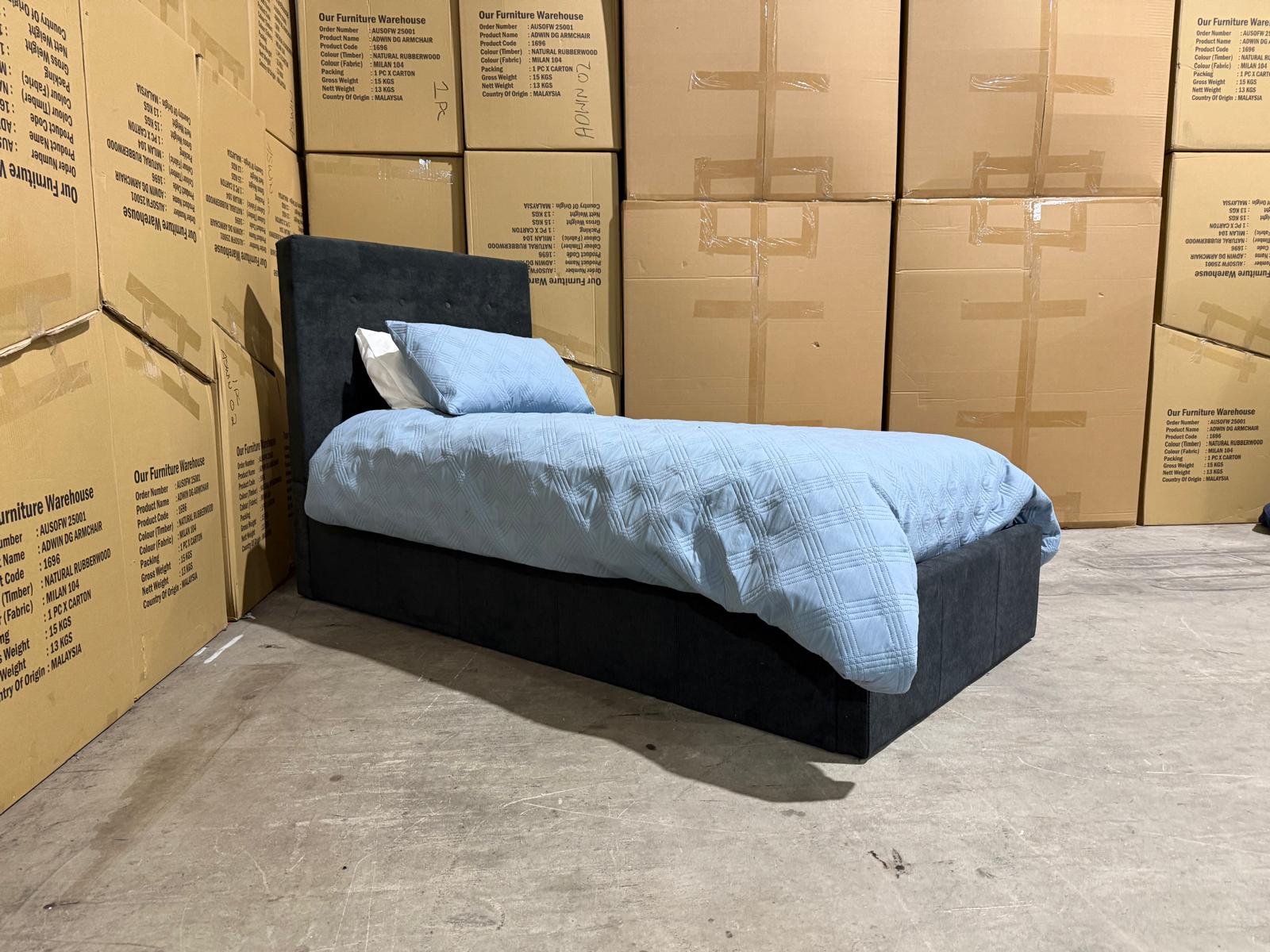 Stuart Single Bed in Charcoal