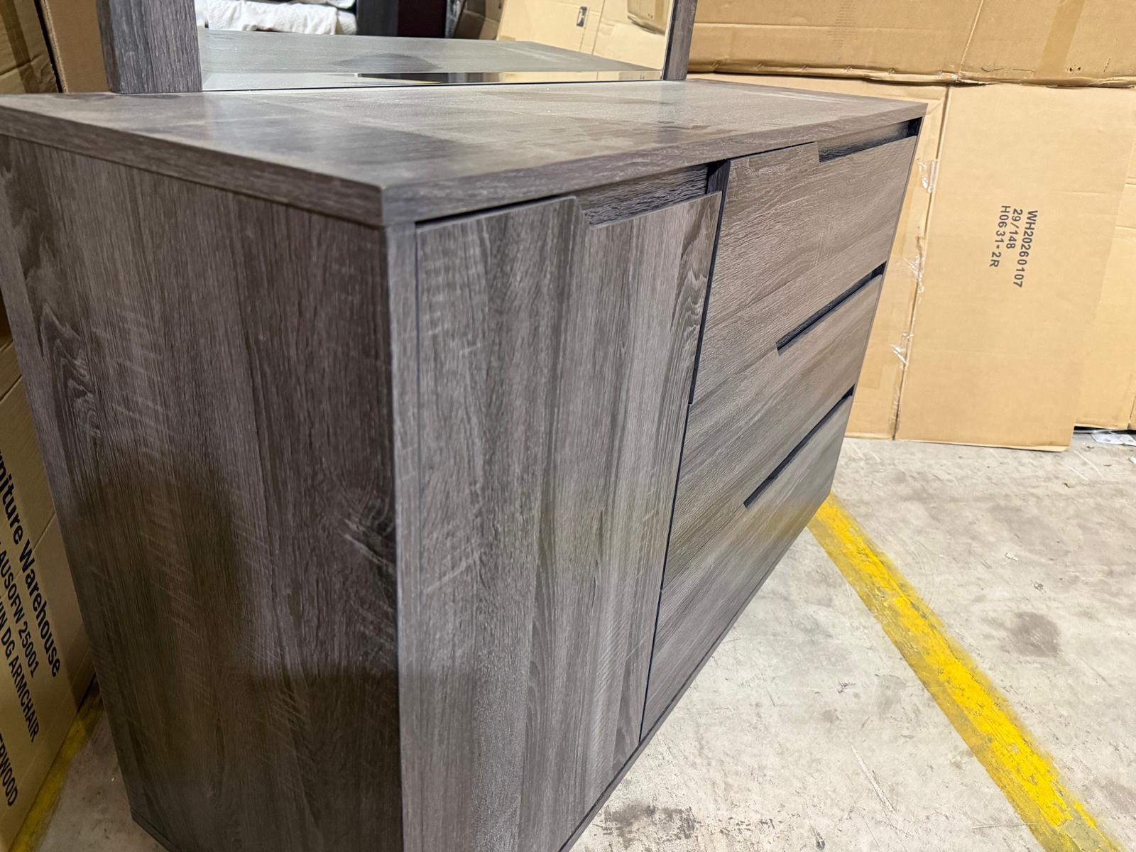 Vienna Dressing Table inc mirror in grey
