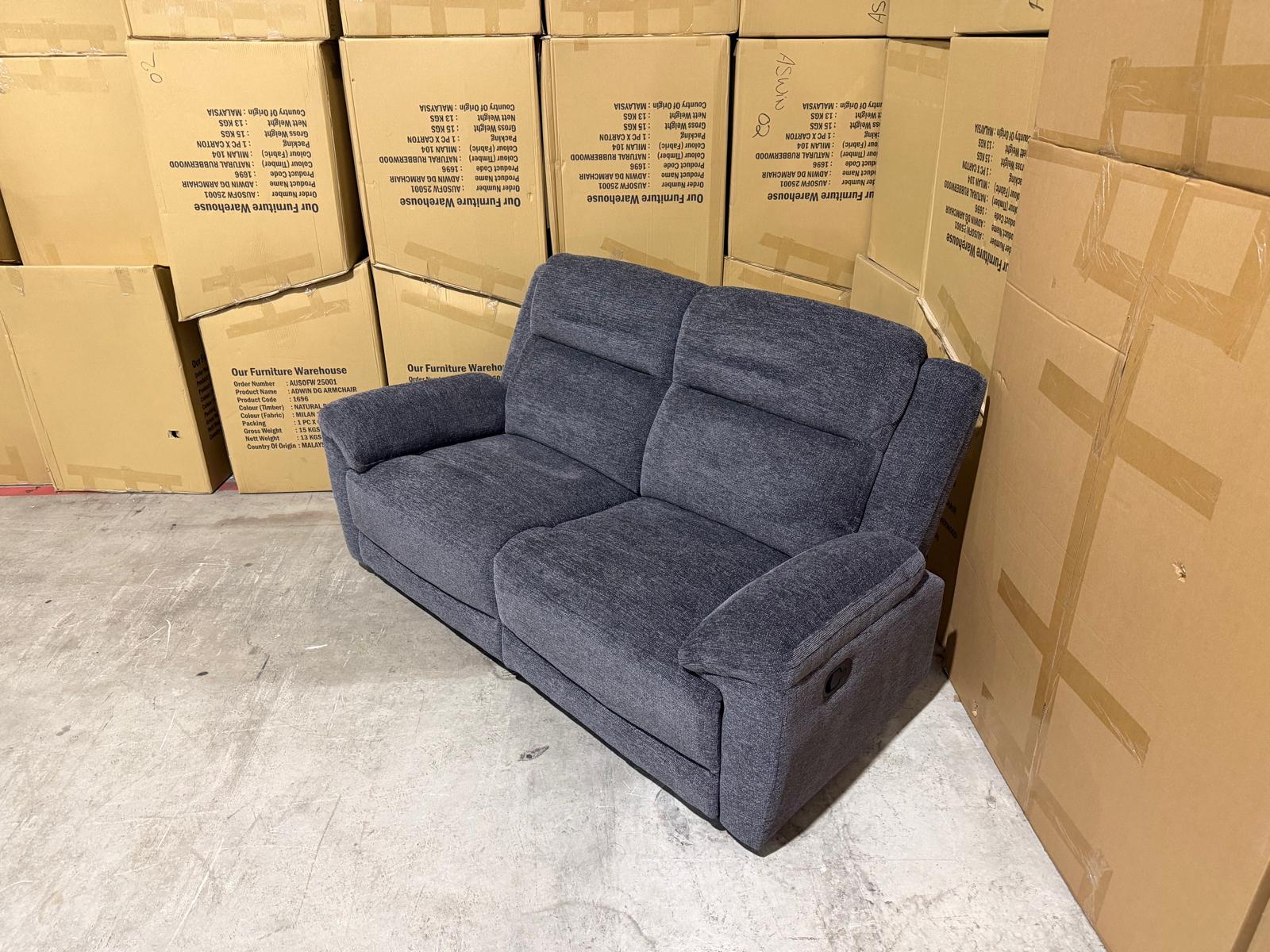 Pilot 2 Seater With Manual Recliners Dark Grey
