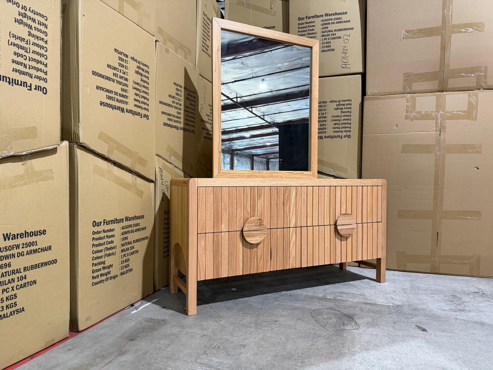 Morocco Dressing Table Inc Mirrors in natural Messmate