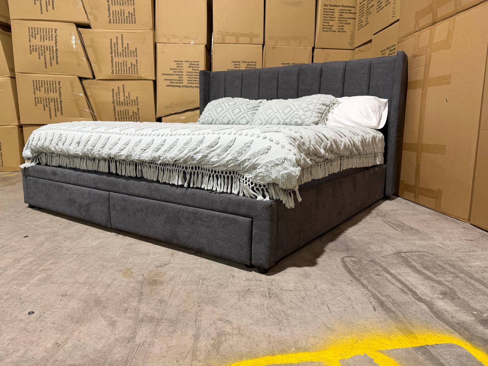 Portland Bed Range, (Charcoal) 2 Sizes Queen & King