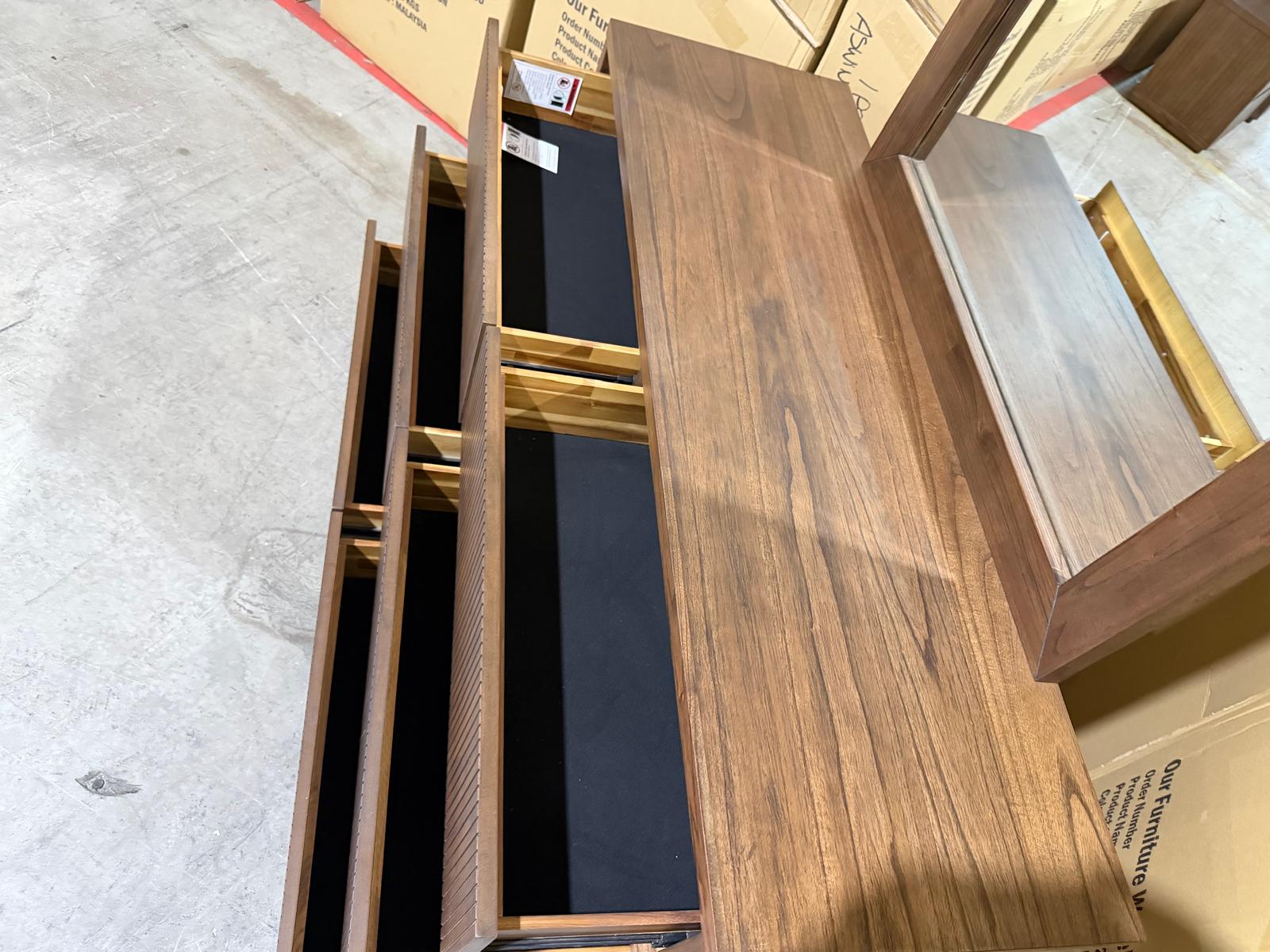 Flinders dressing table inc mirros in Pecan finish