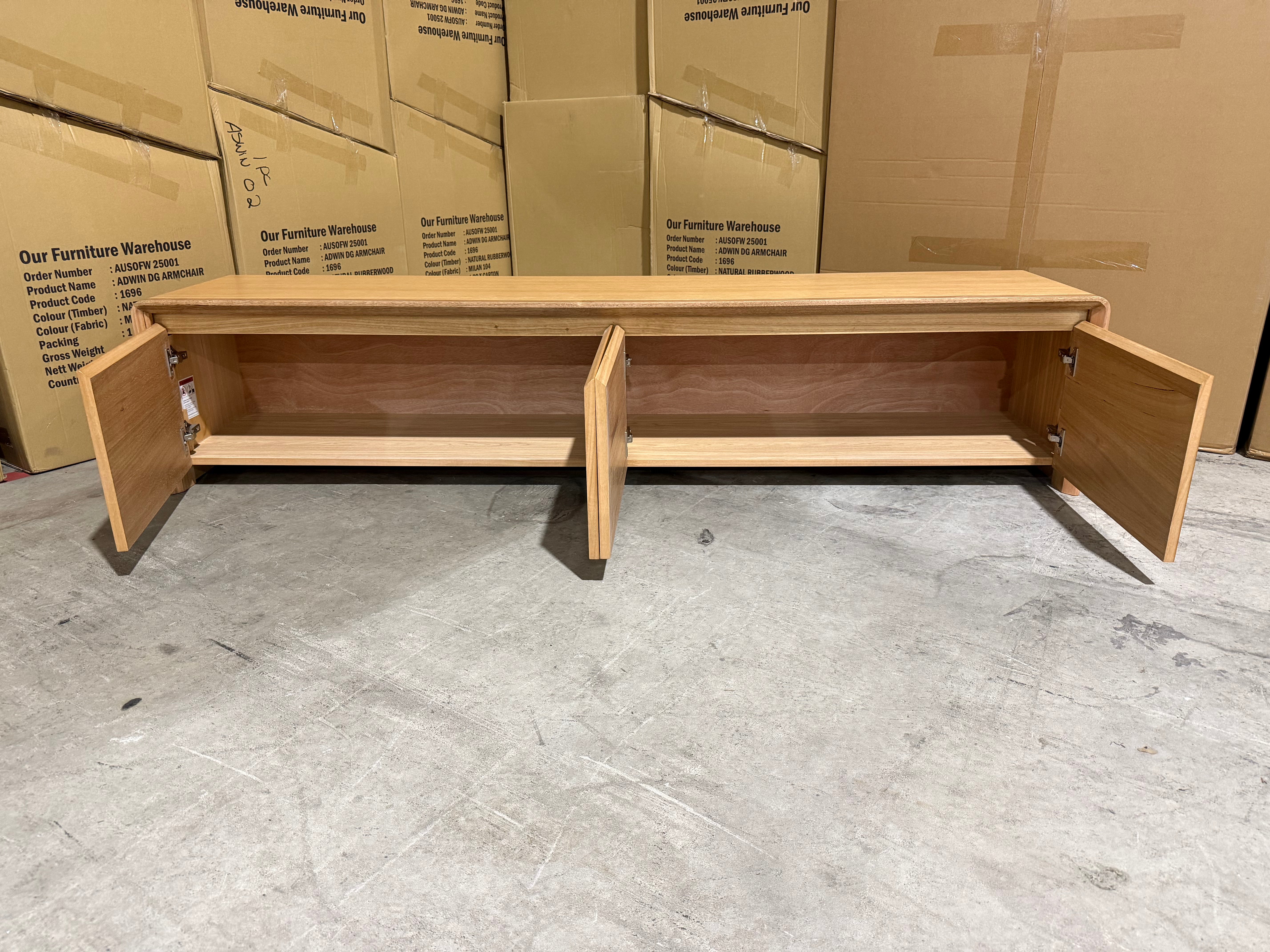 Mitcham TV Unit in natural Tassie Oak Dining Range