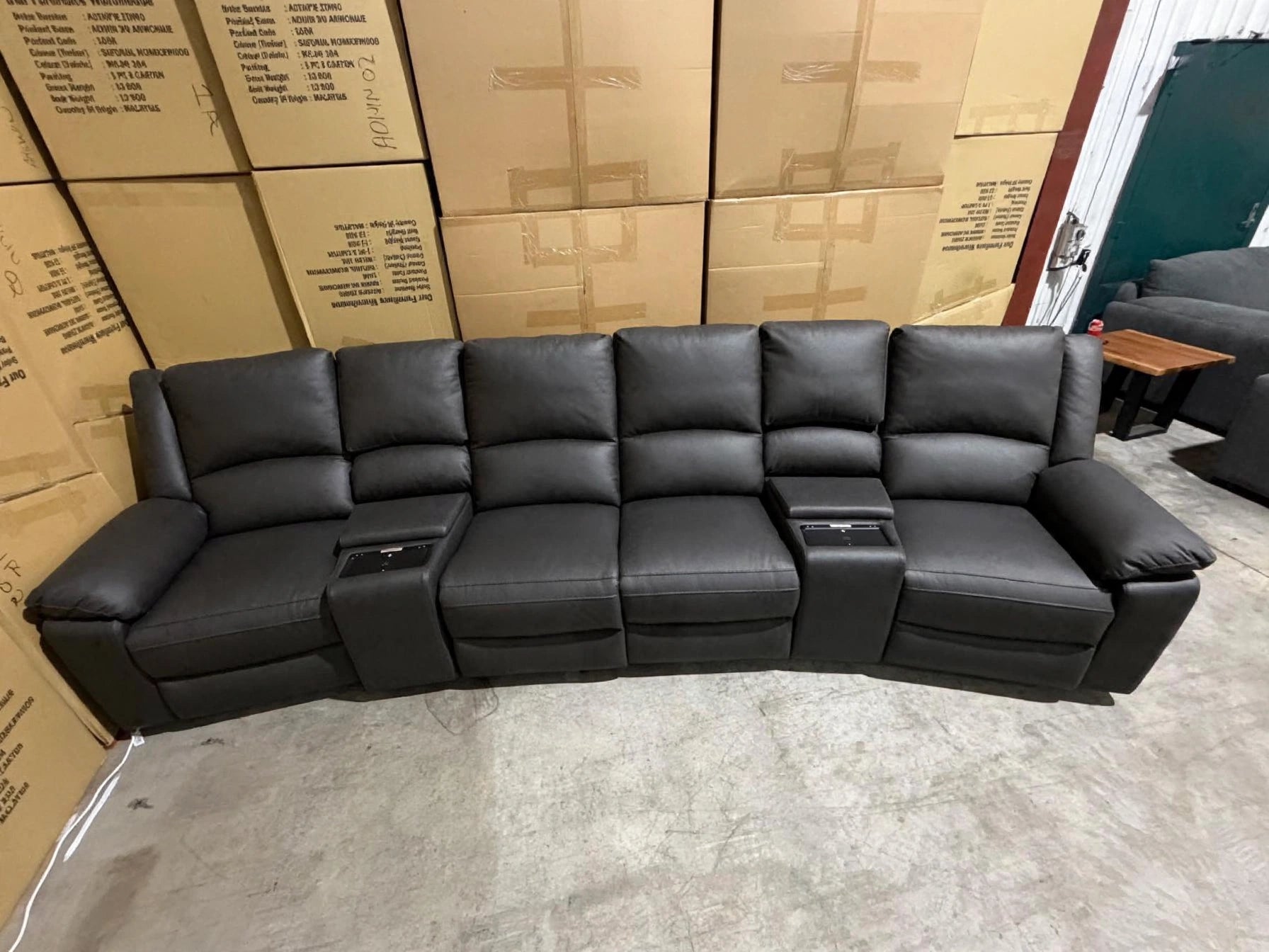 Bradford Home theatre lounge inc 4 electric recliners in nic 98 black 25106