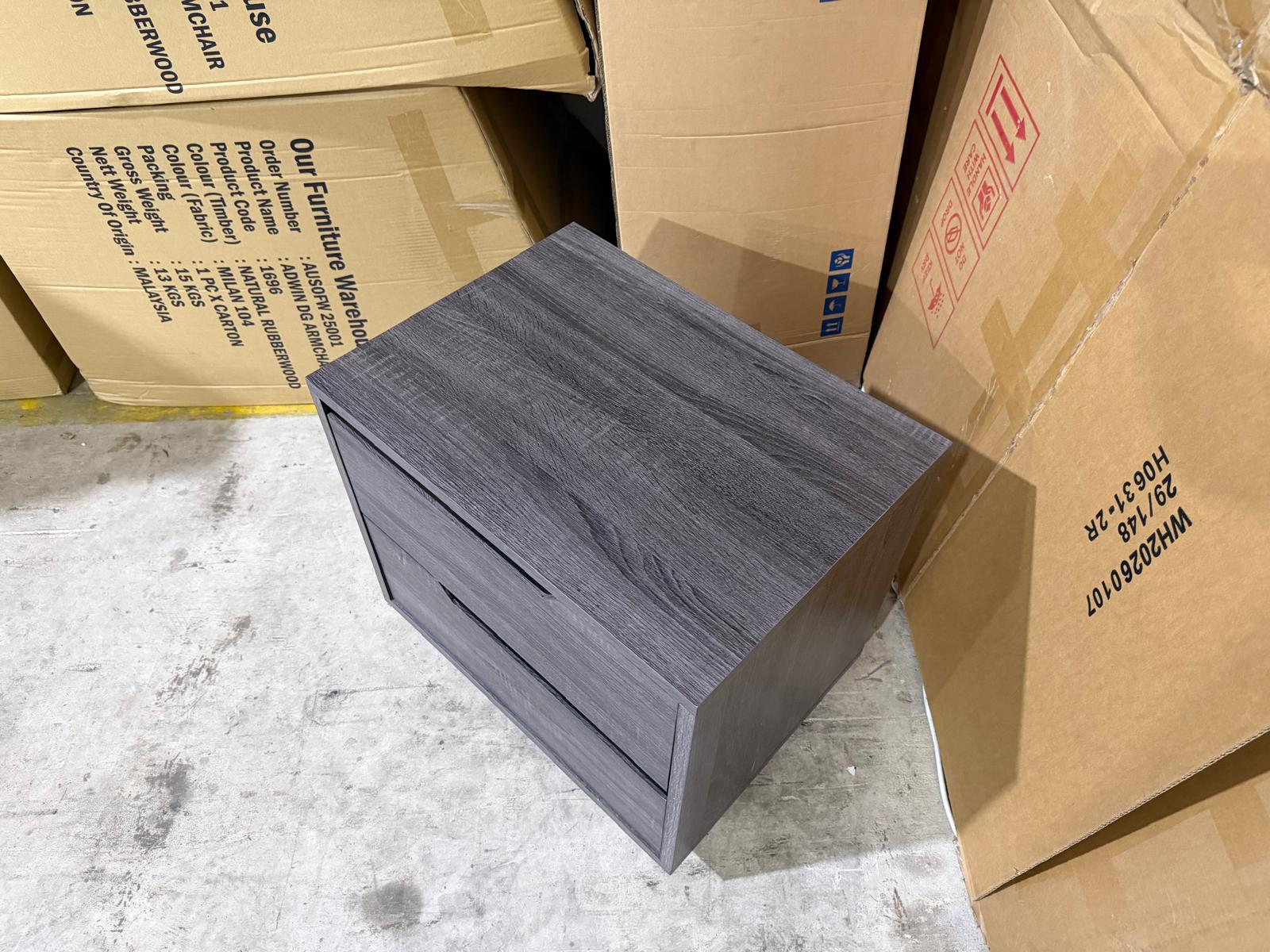 Vienna bed side chest in grey