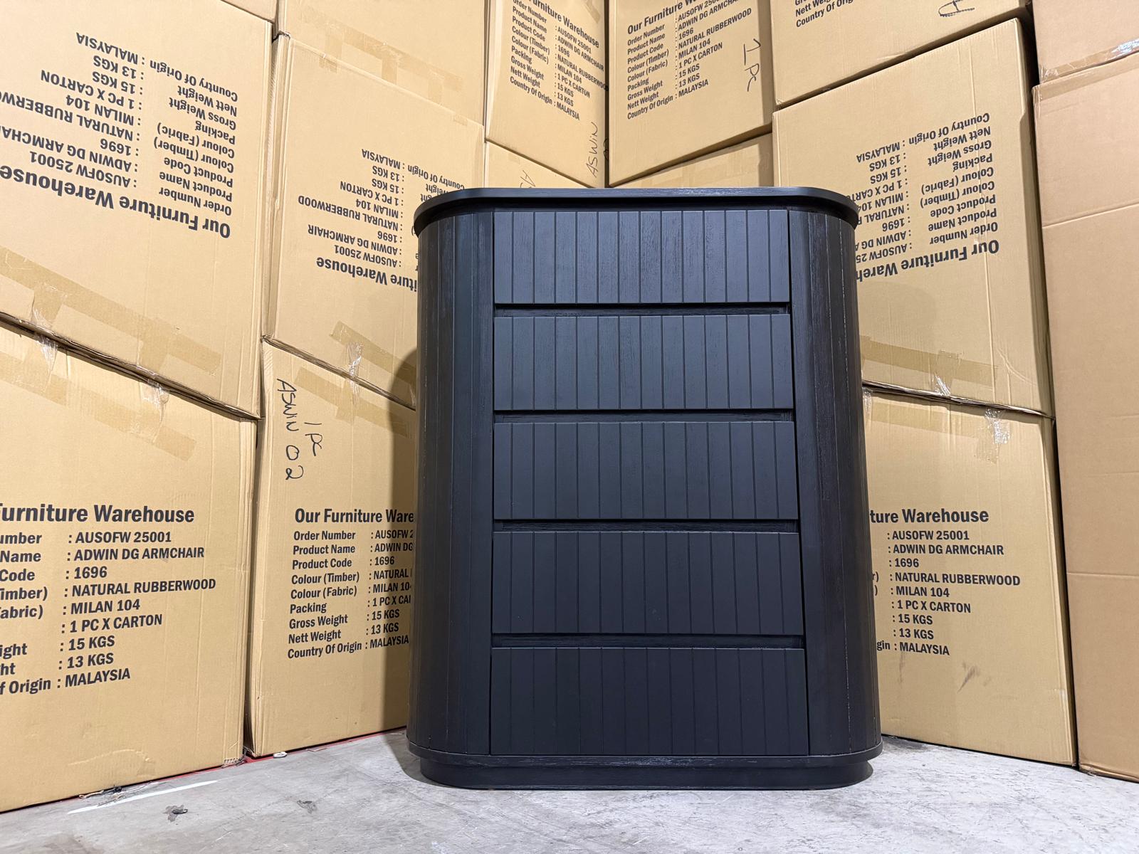 Athena ripple Tallboy in shadow Black