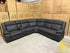 Kenso 6pce modular Lounge with 2 Dual Motion Recliners Soft Rhino Black