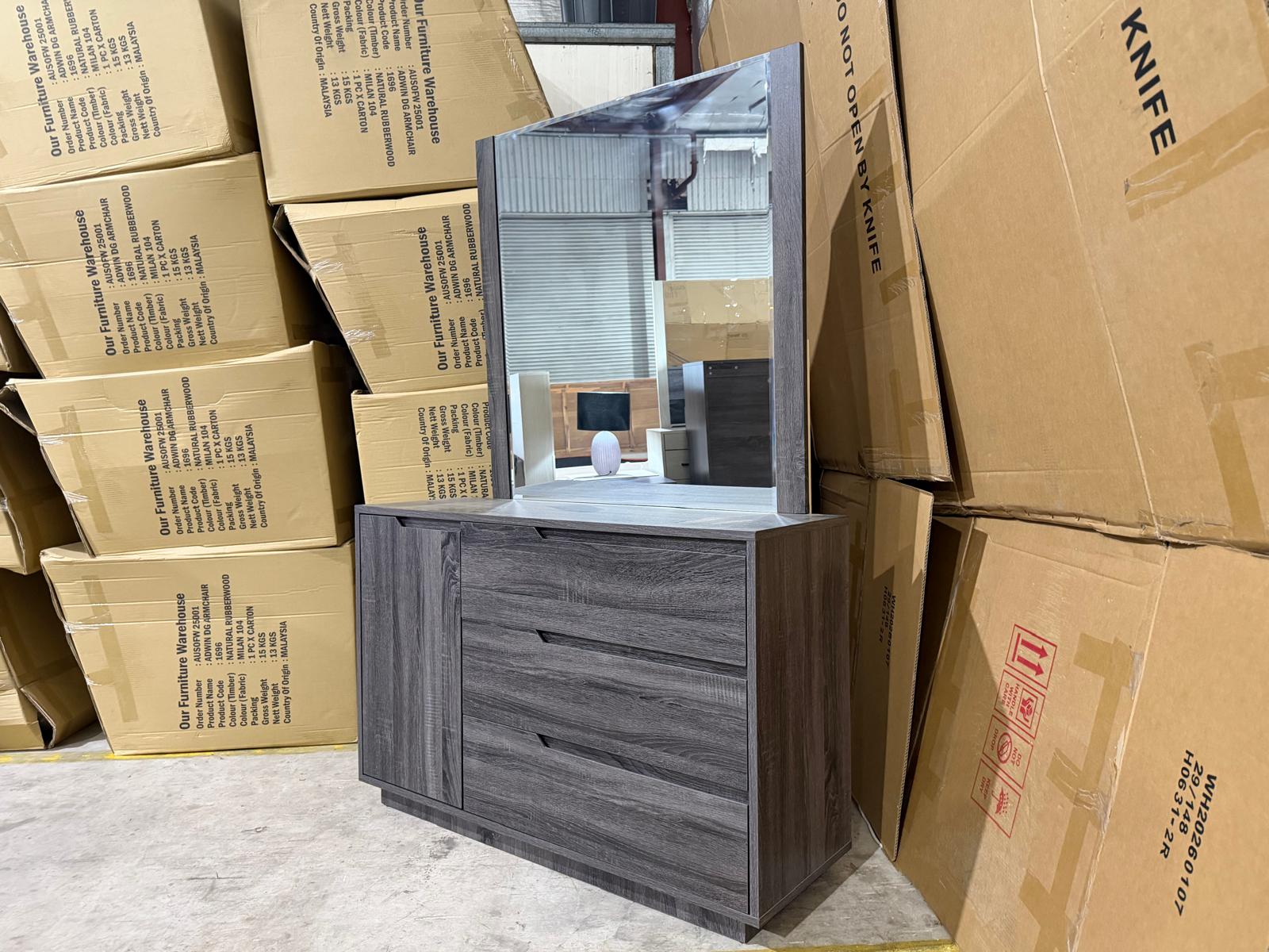 Vienna Dressing Table inc mirror in grey