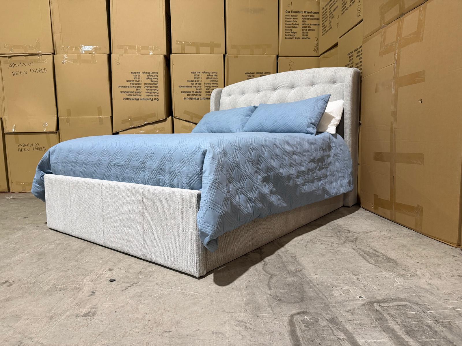 Dallas Double Bed with gas lift in Greige
