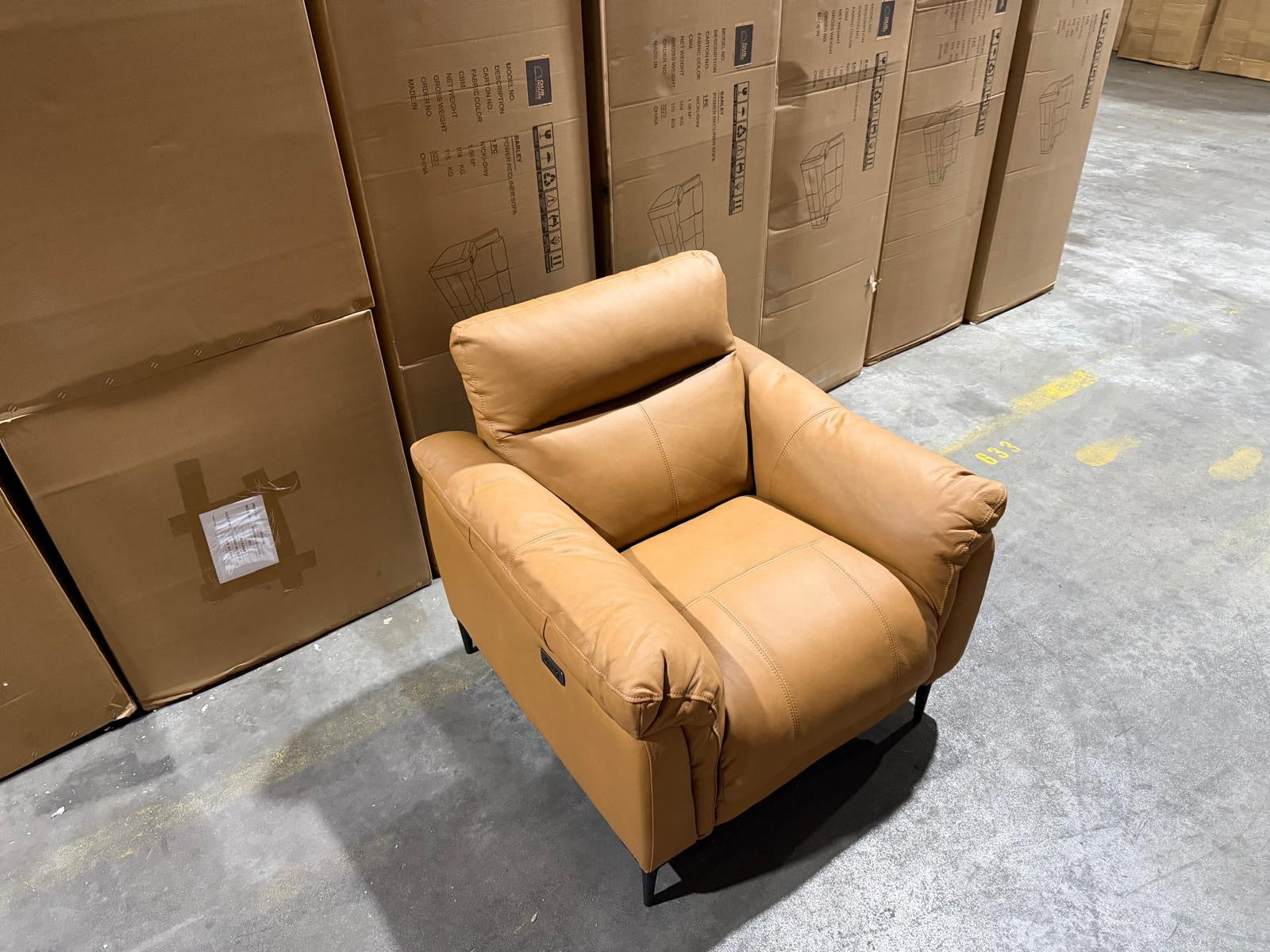 Oasis Single Recliner Leather Match (TAN)