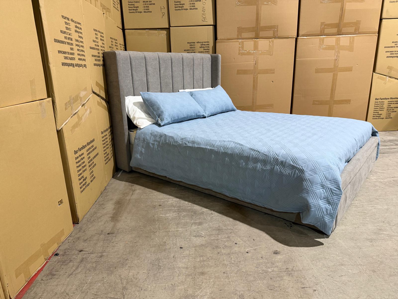 Portland Bed Range (Light Grey) 2 Sizes King & Queen