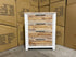 Springbrook Tallboy with 4 draws driftwood/ white finish acacia timber