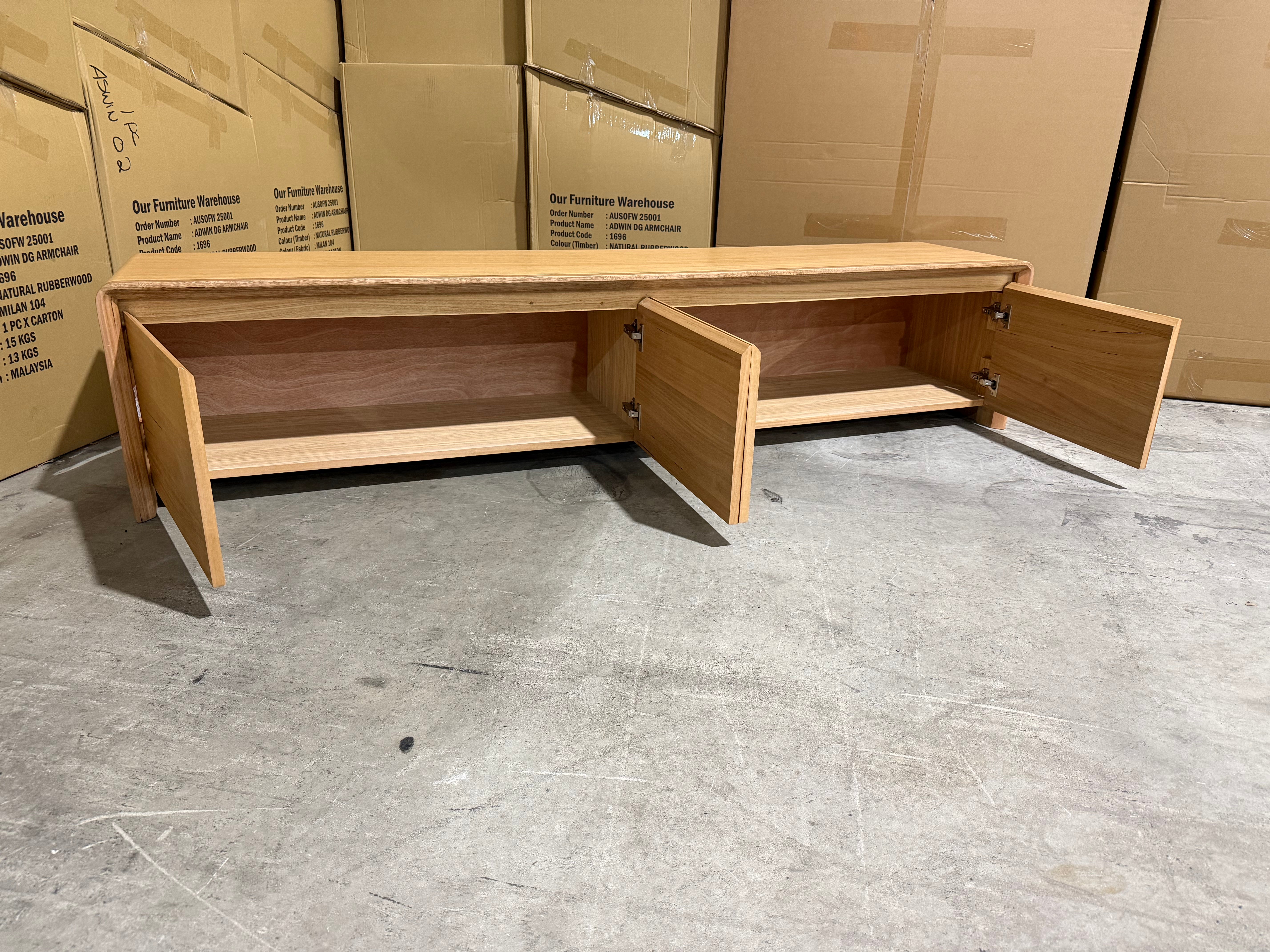 Mitcham TV Unit in natural Tassie Oak Dining Range