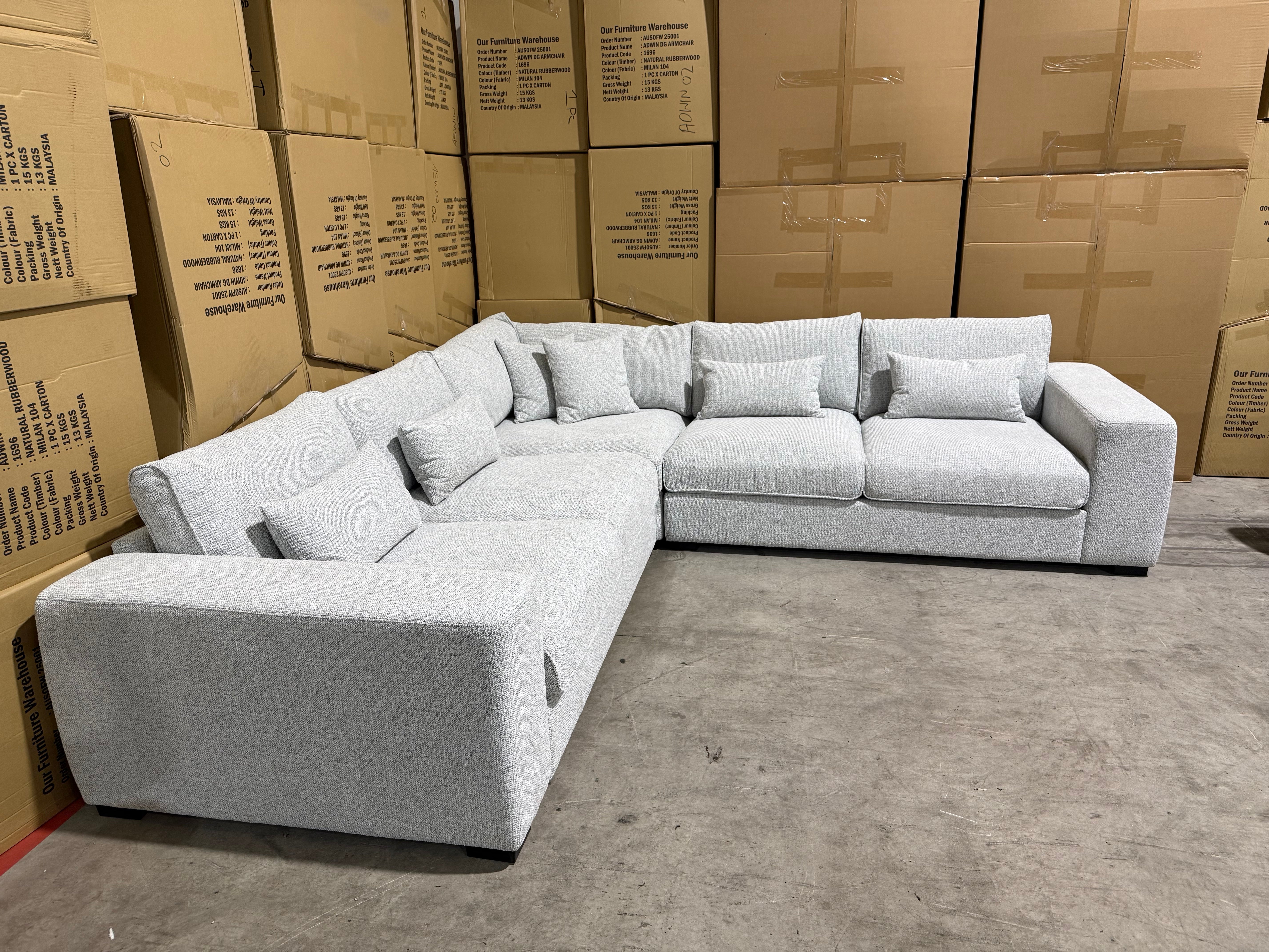 Roslea 3 PCE Corner lounge In Pebble