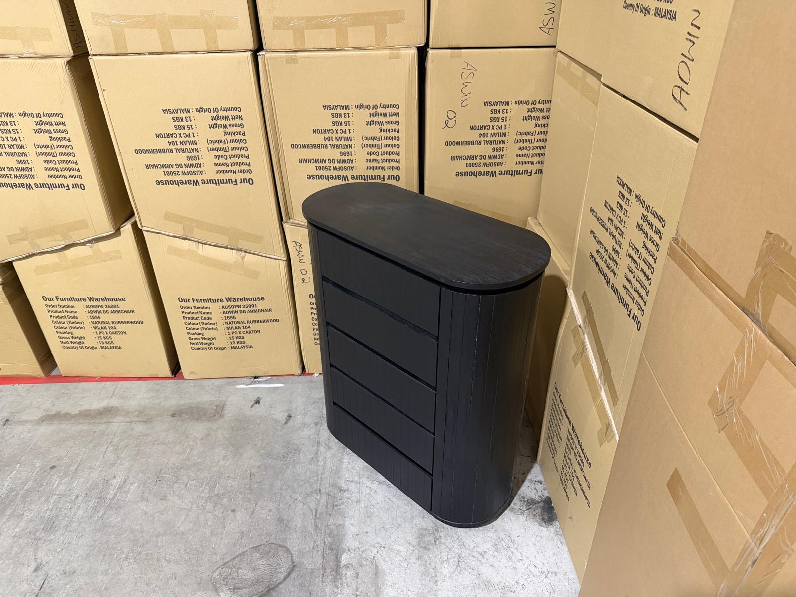 Athena ripple Tallboy in shadow Black