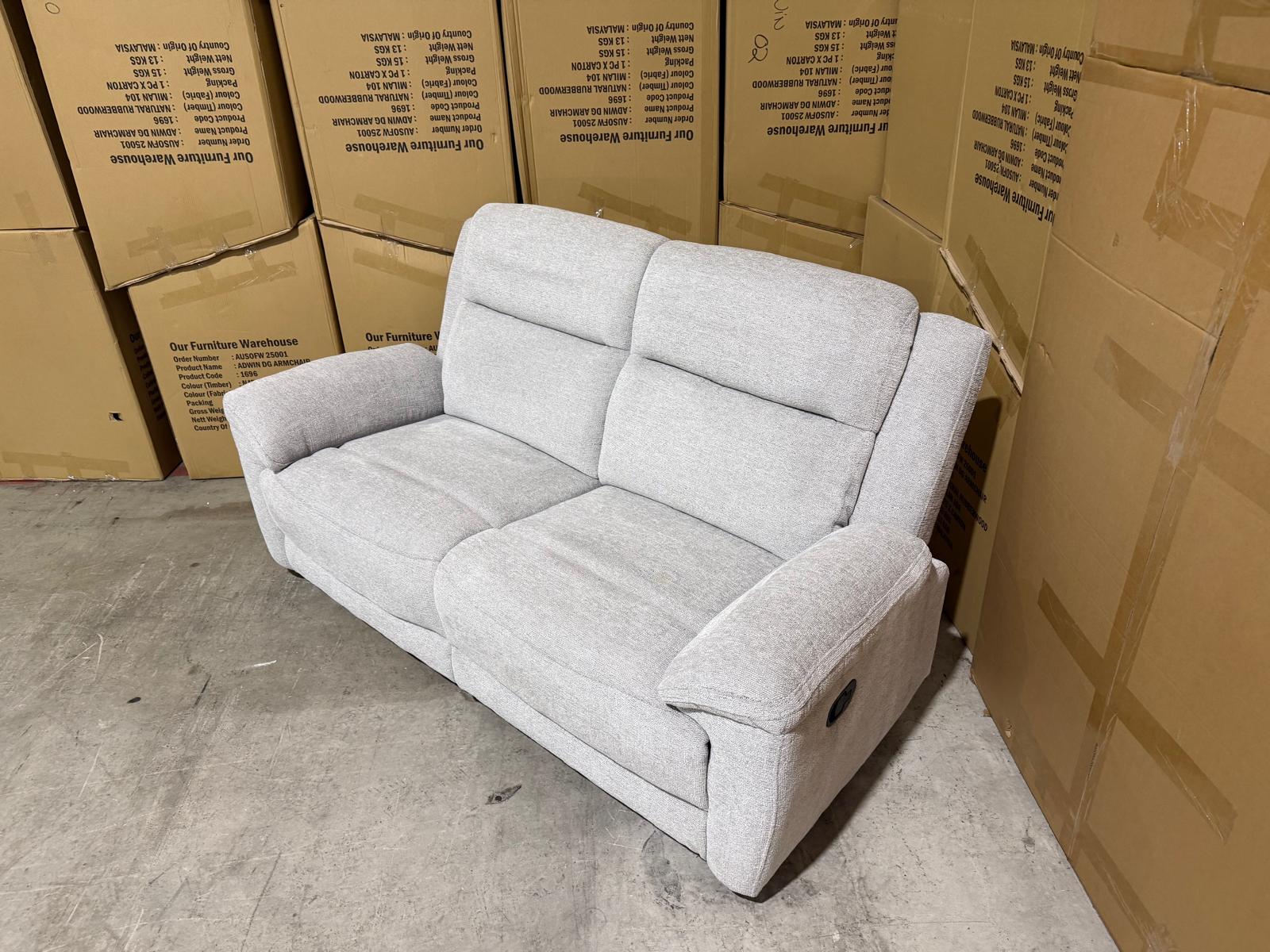 Pilot 2 Seater With Manual Recliners Light Grey
