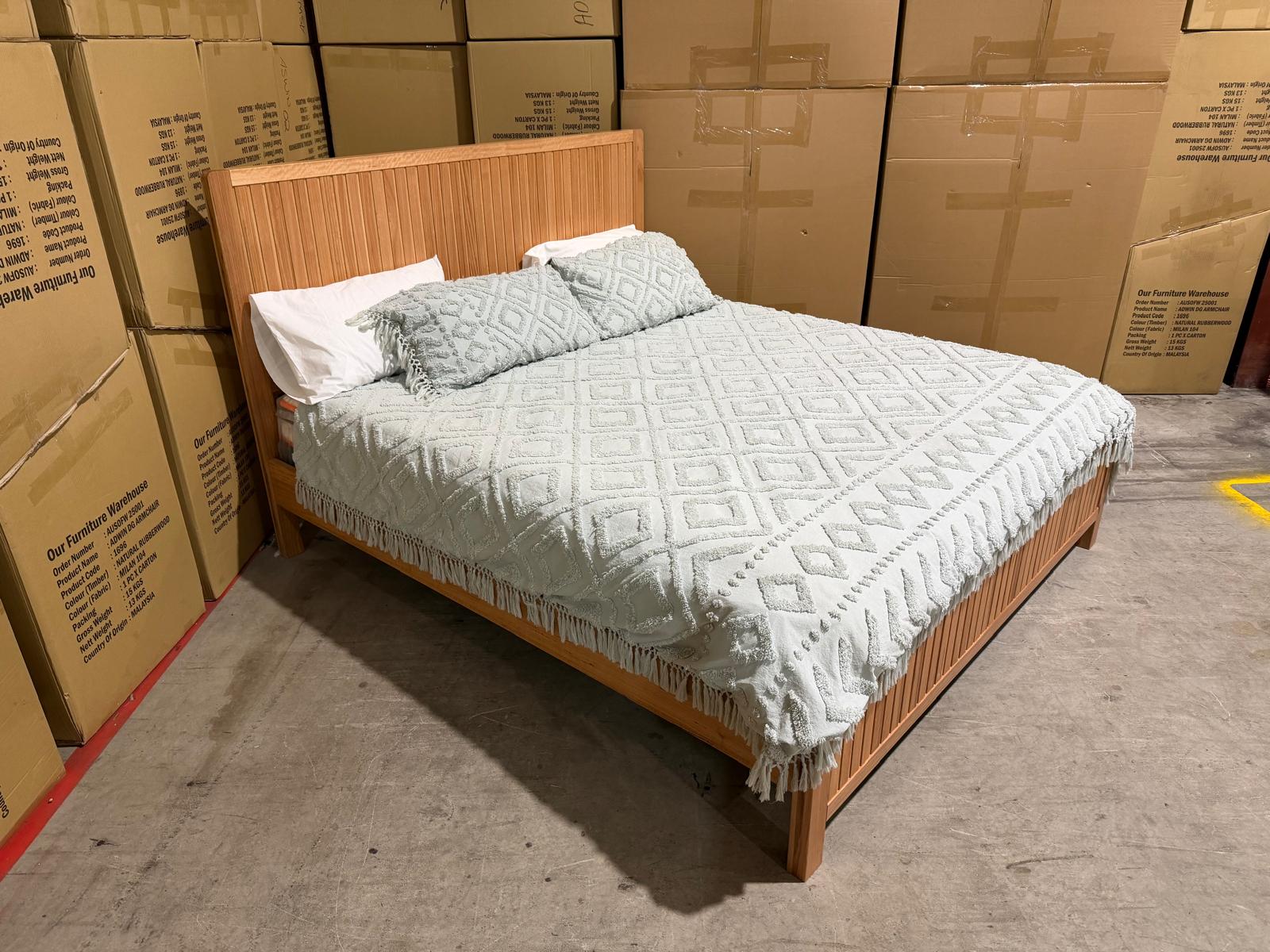 Morocco King size bed in natural Messmate