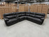 Modena Modular Lounge with 3x Electric Recliners In Black Leather