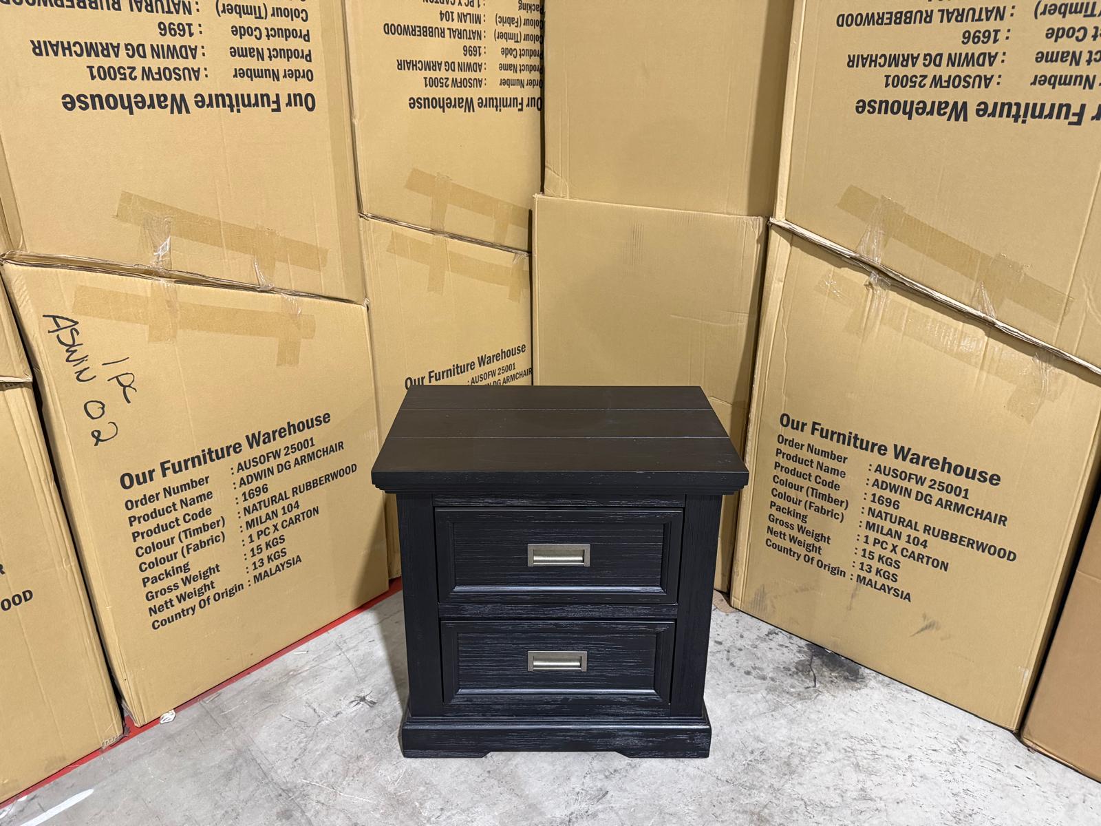 Calloway Bedside chest in Black finish