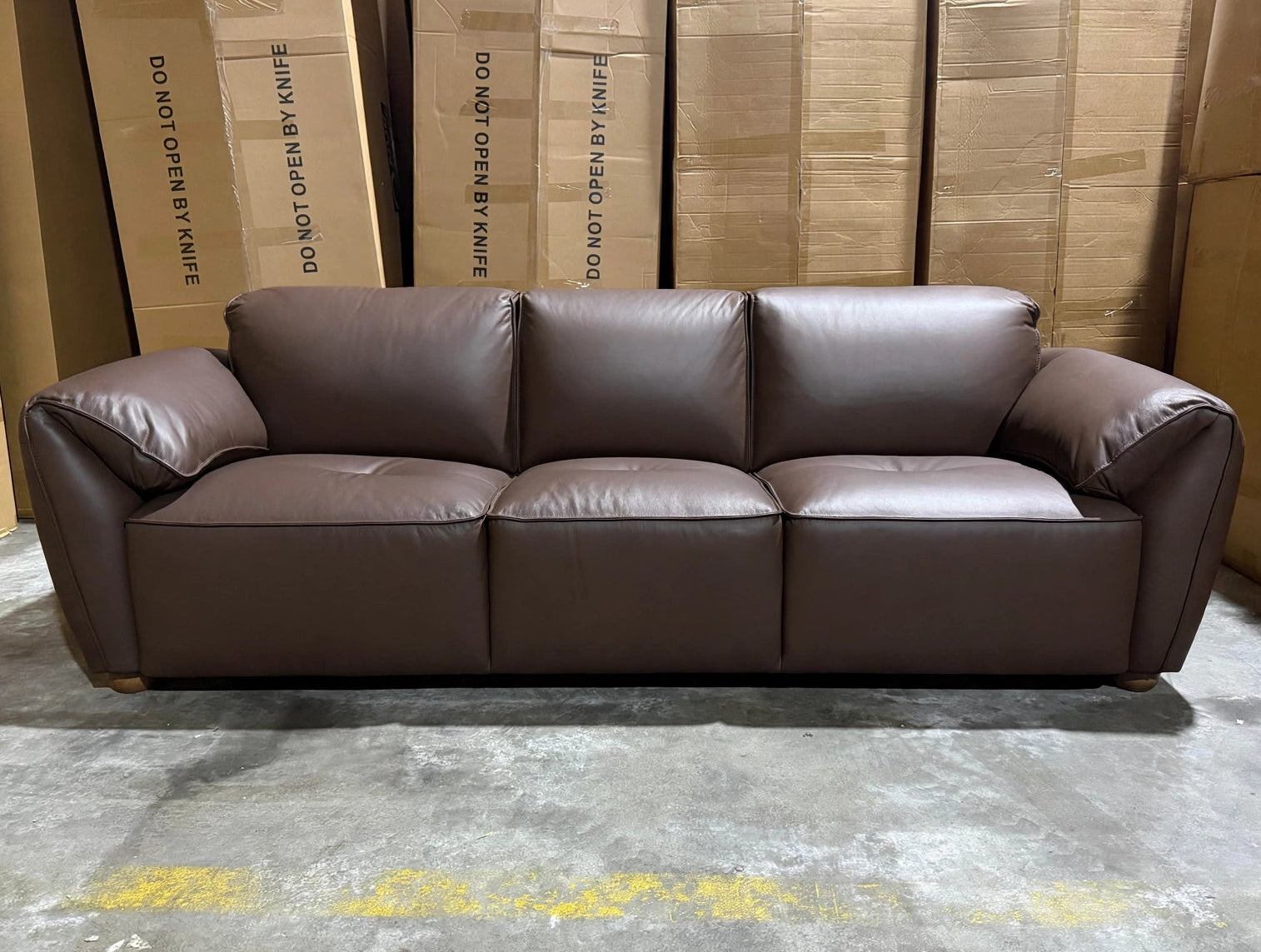 Sapphire 3 Seater Sofa In Brown Leather