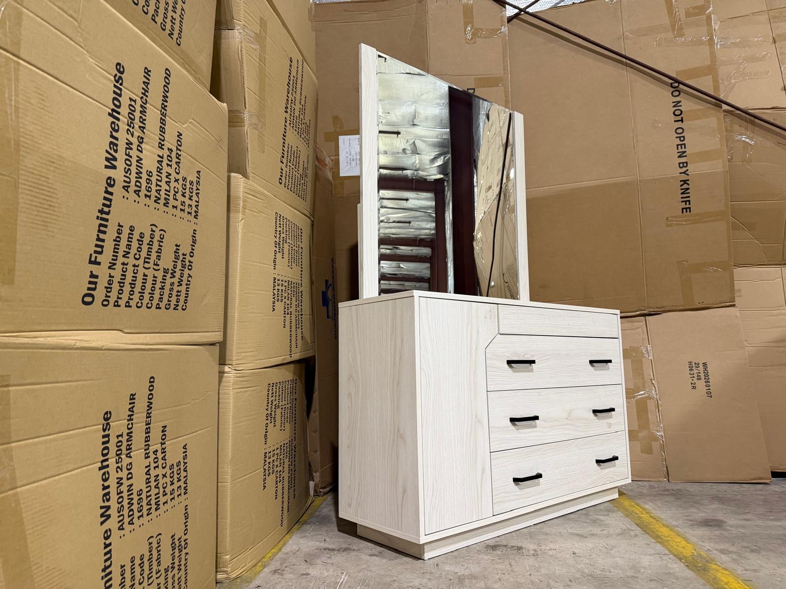 Atlanta dressing table inc mirros in grey wash finish