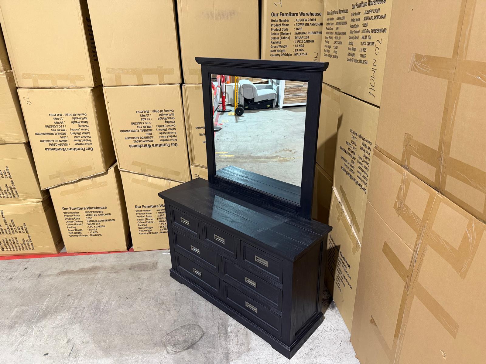 Calloway Dressing table inc mirror in black
