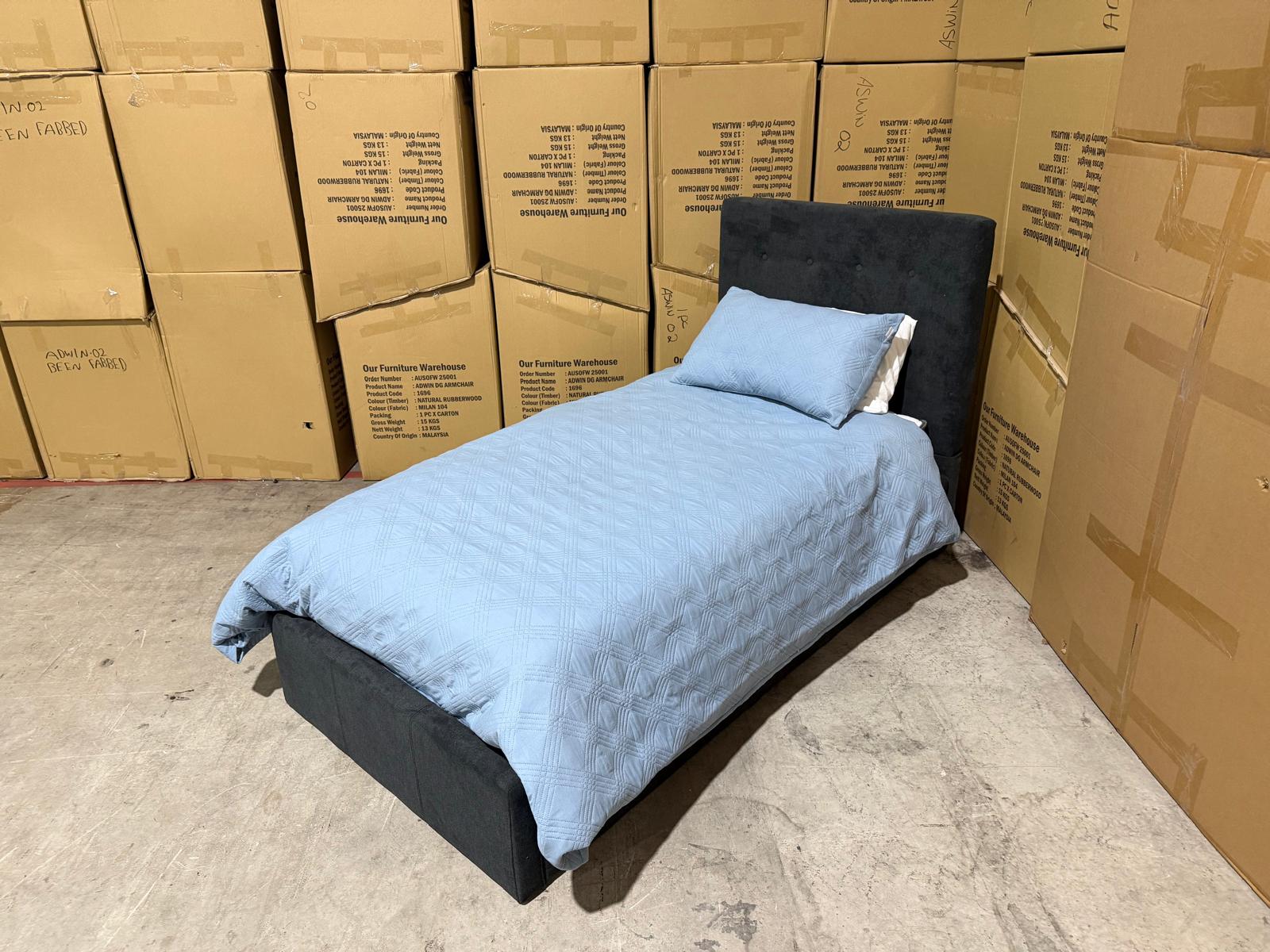 Stuart Double Bed Charcoal