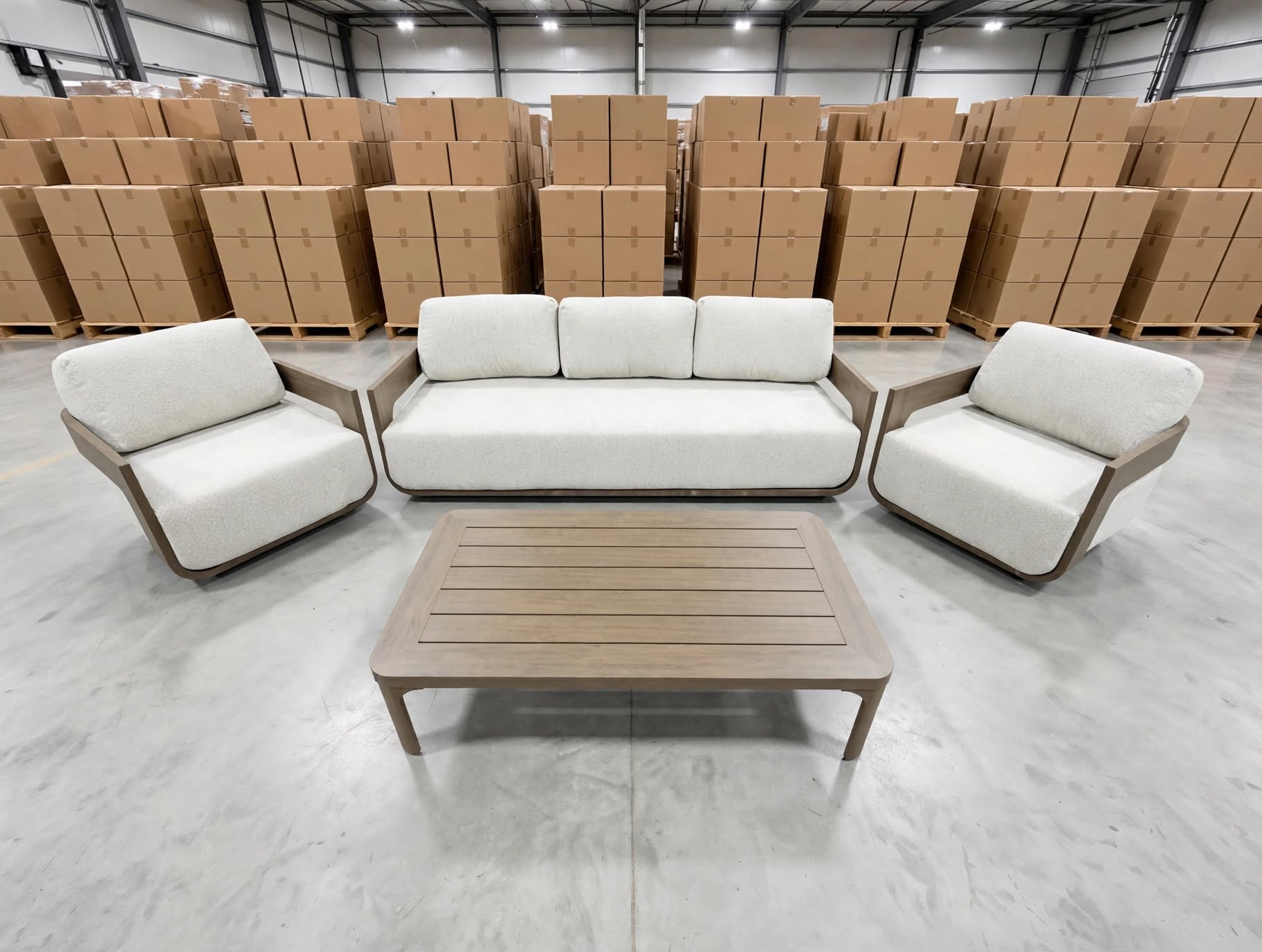 Trinidad 4pce Outdoor Lounge 3 seat 2x Chairs & Coffee Table