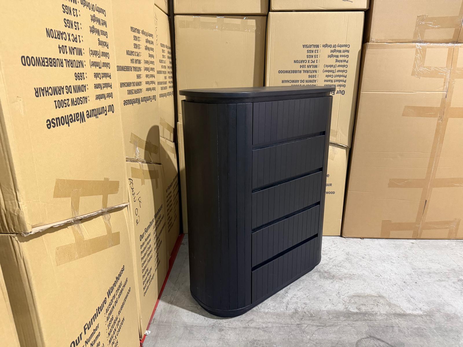 Athena ripple Tallboy in shadow Black