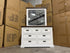 Hamptons dressing table and mirror two tone finish
