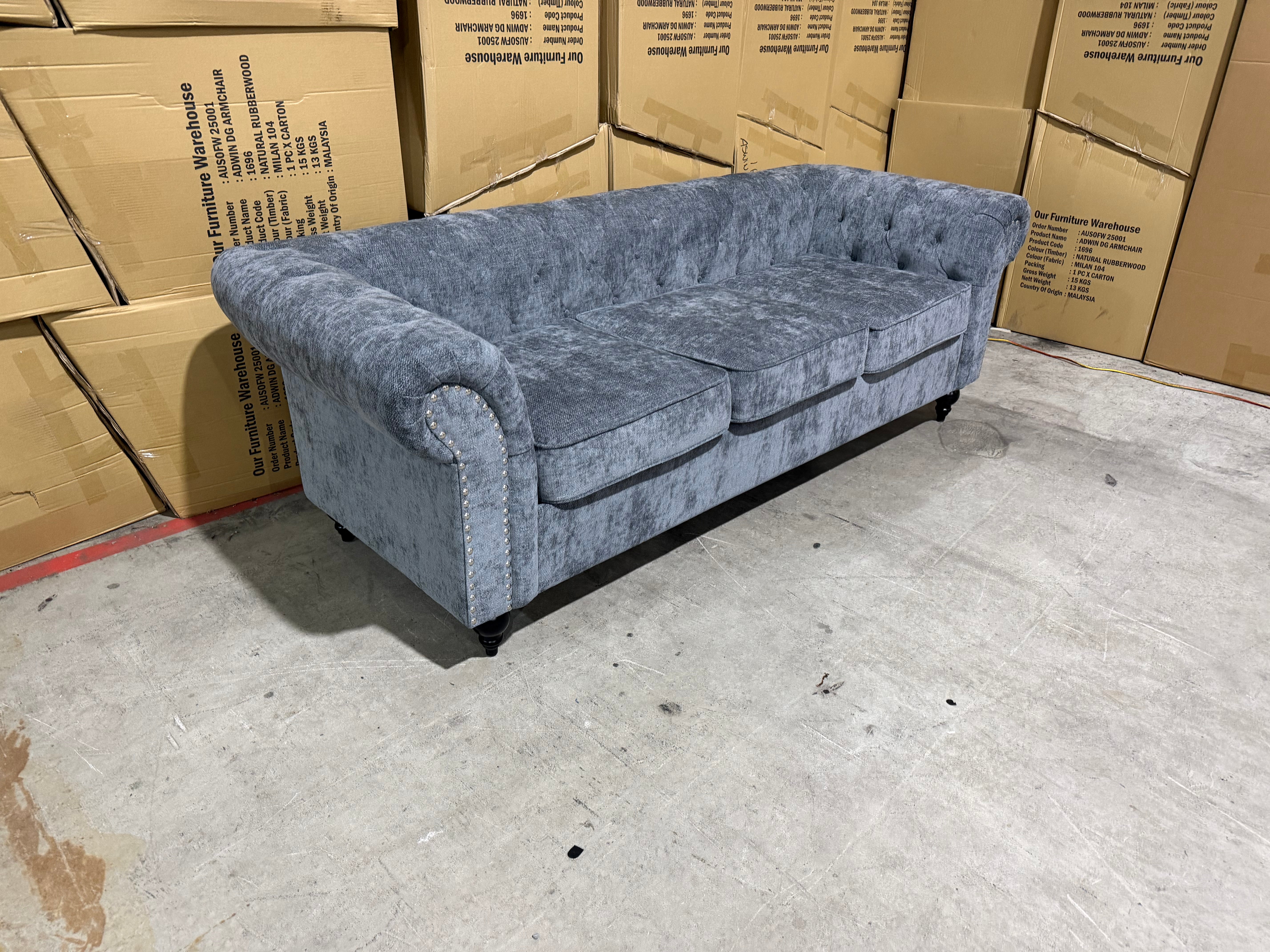 Jester 3 seater sofa Licorice