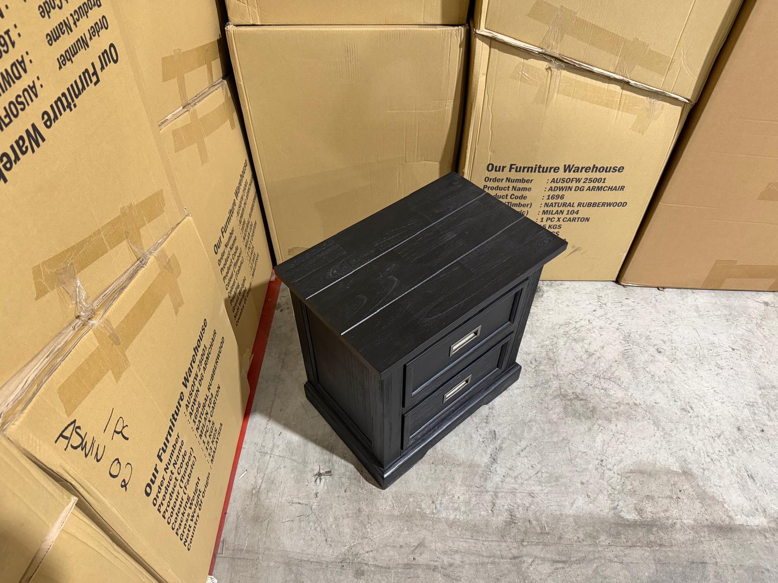 Calloway Bedside chest in Black finish