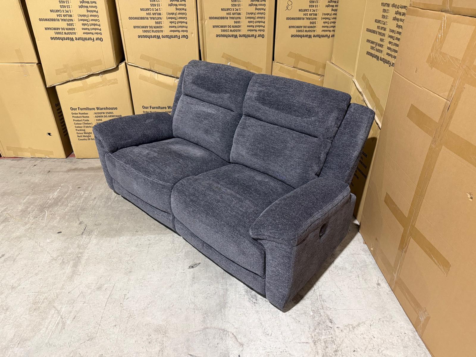 Pilot 2 seater with ELECTRIC Recliners Dark Grey