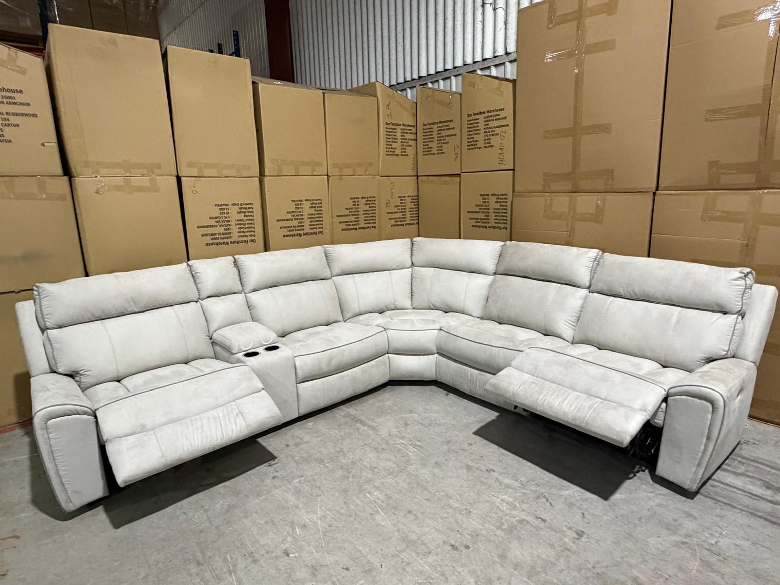 Damon 6pce modular lounge Light Grey Fabric