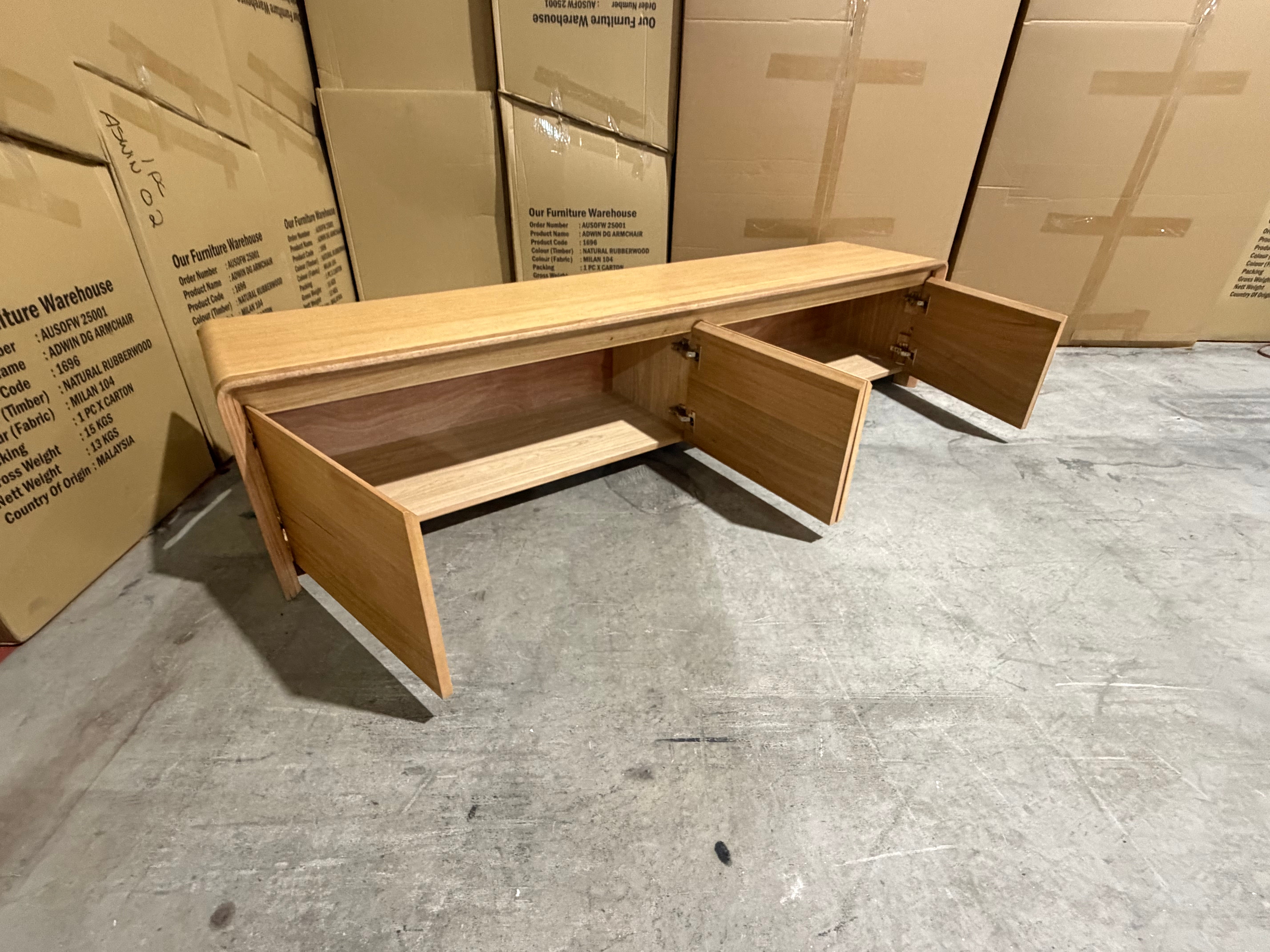 Mitcham TV Unit in natural Tassie Oak Dining Range