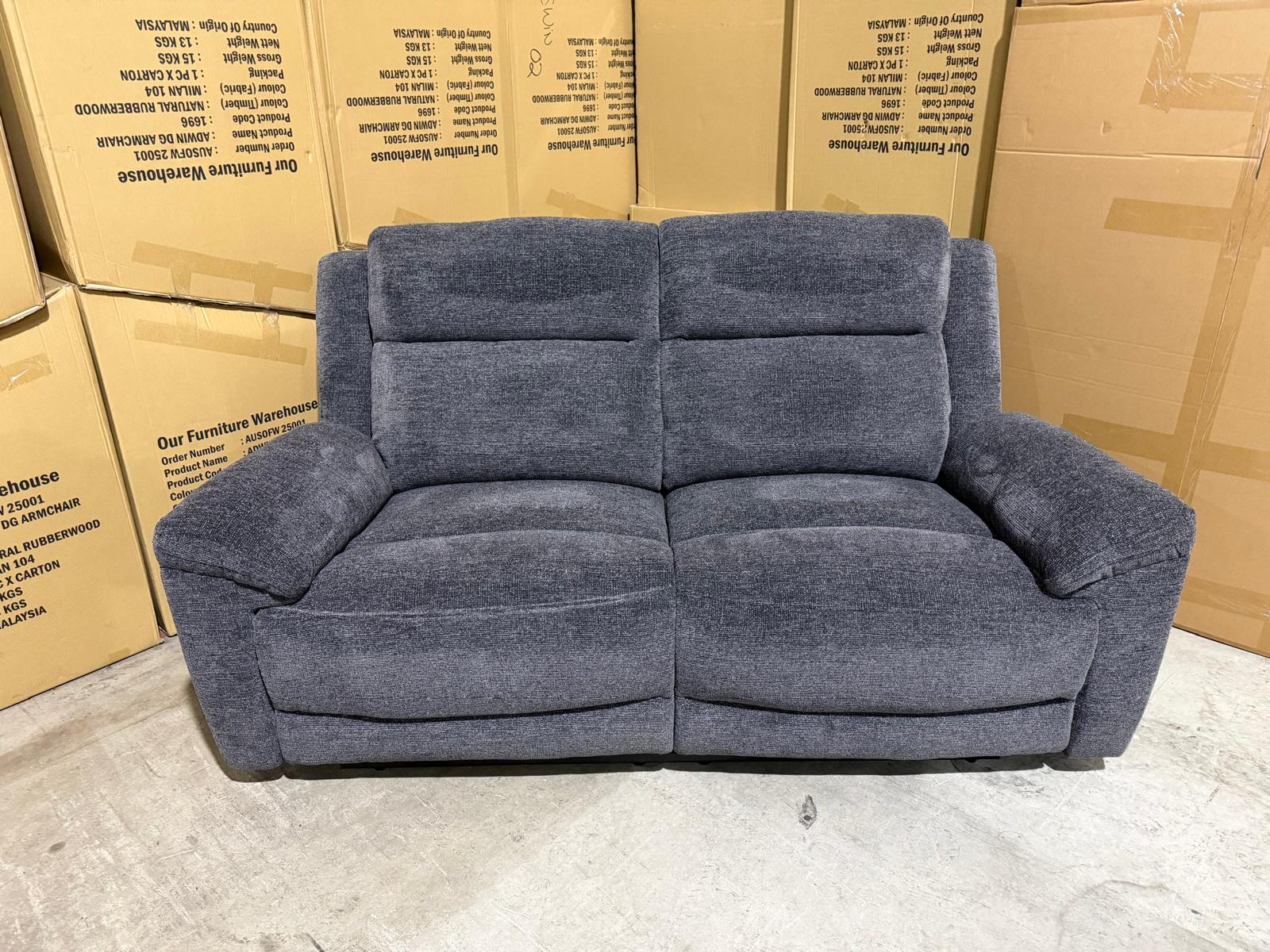Pilot 2 seater with ELECTRIC Recliners Dark Grey