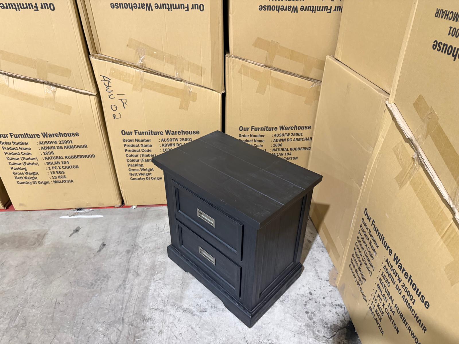 Calloway Bedside chest in Black finish