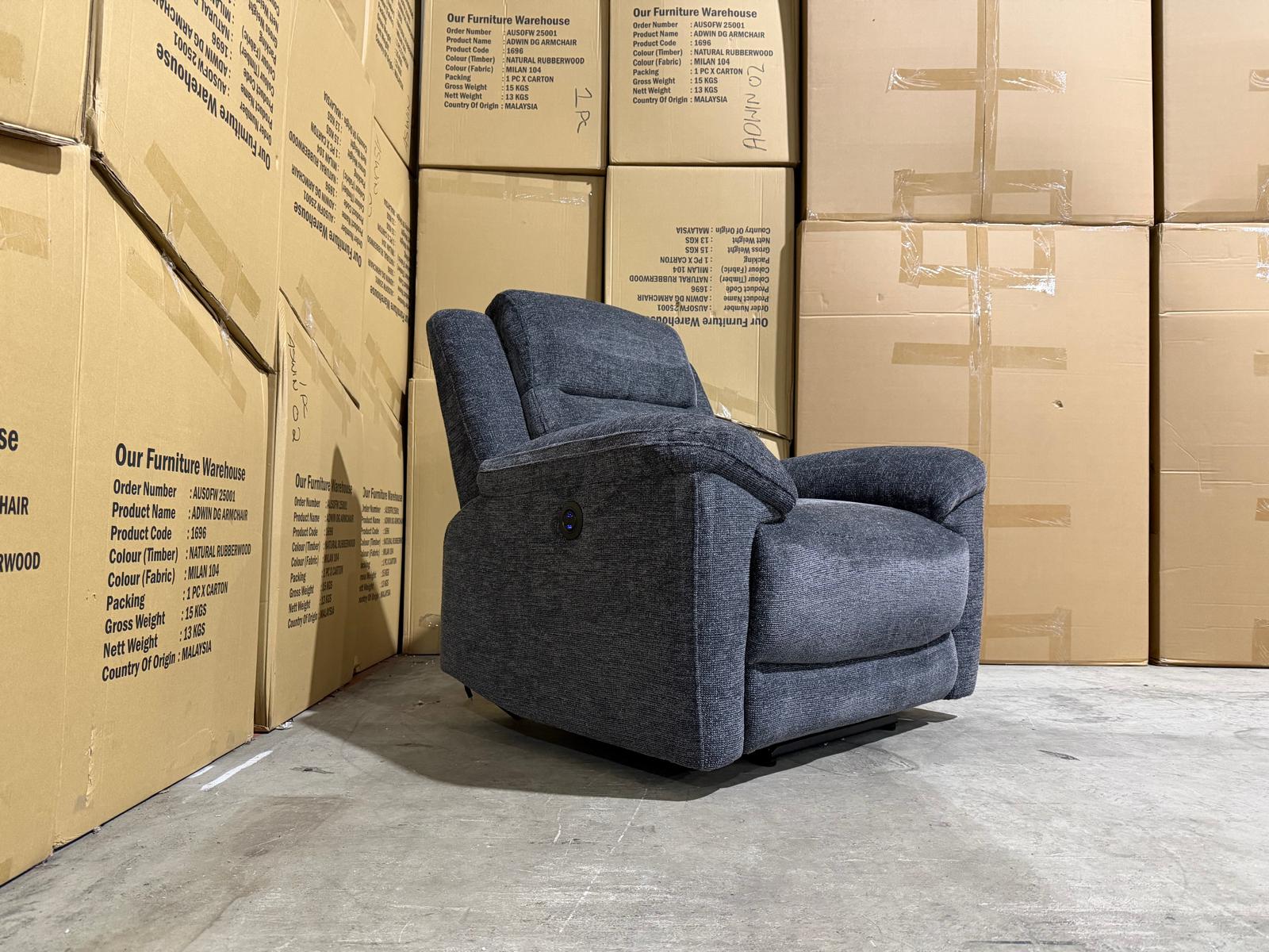 Pilot single Electric Recliners Dark Grey