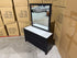 Portugal dressing table with mirror black finish with marble looking top
