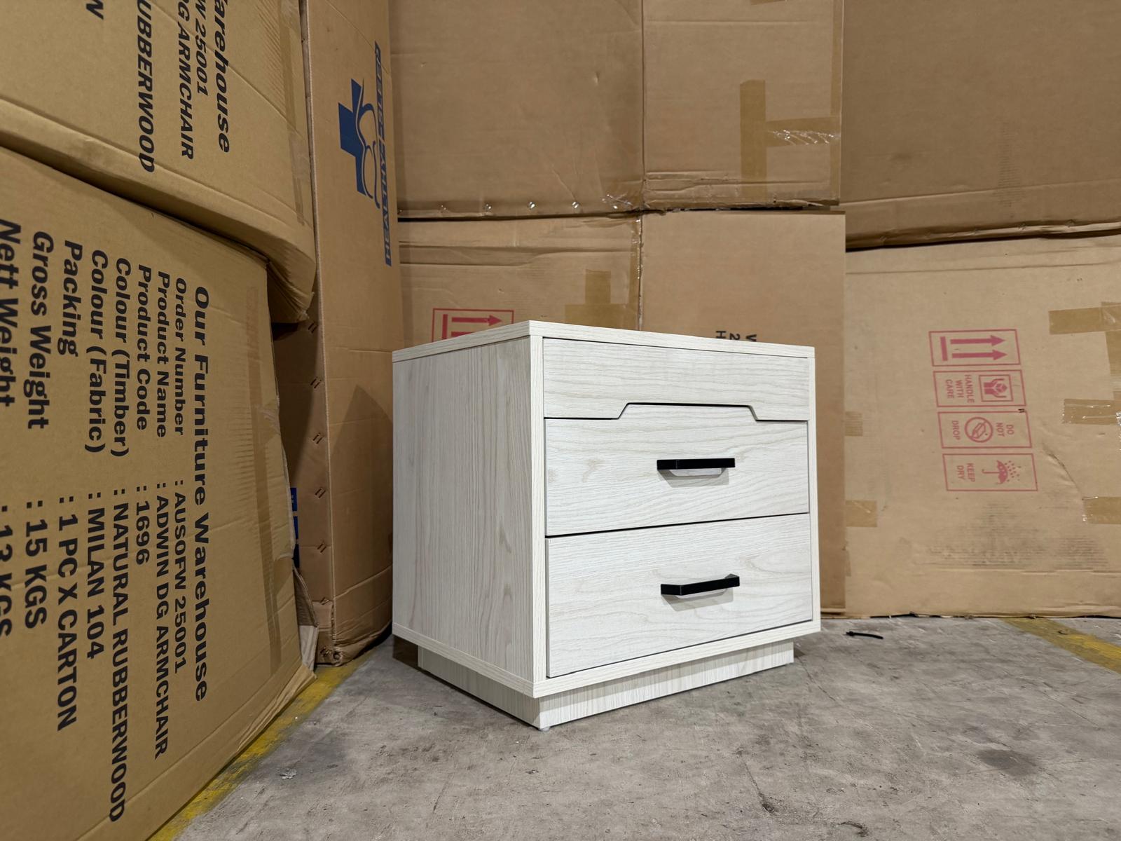 Atlanta bed side chest in grey wash finish