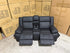 Kenso 2 Seater With Dual Recliners In Soft Rhino Black