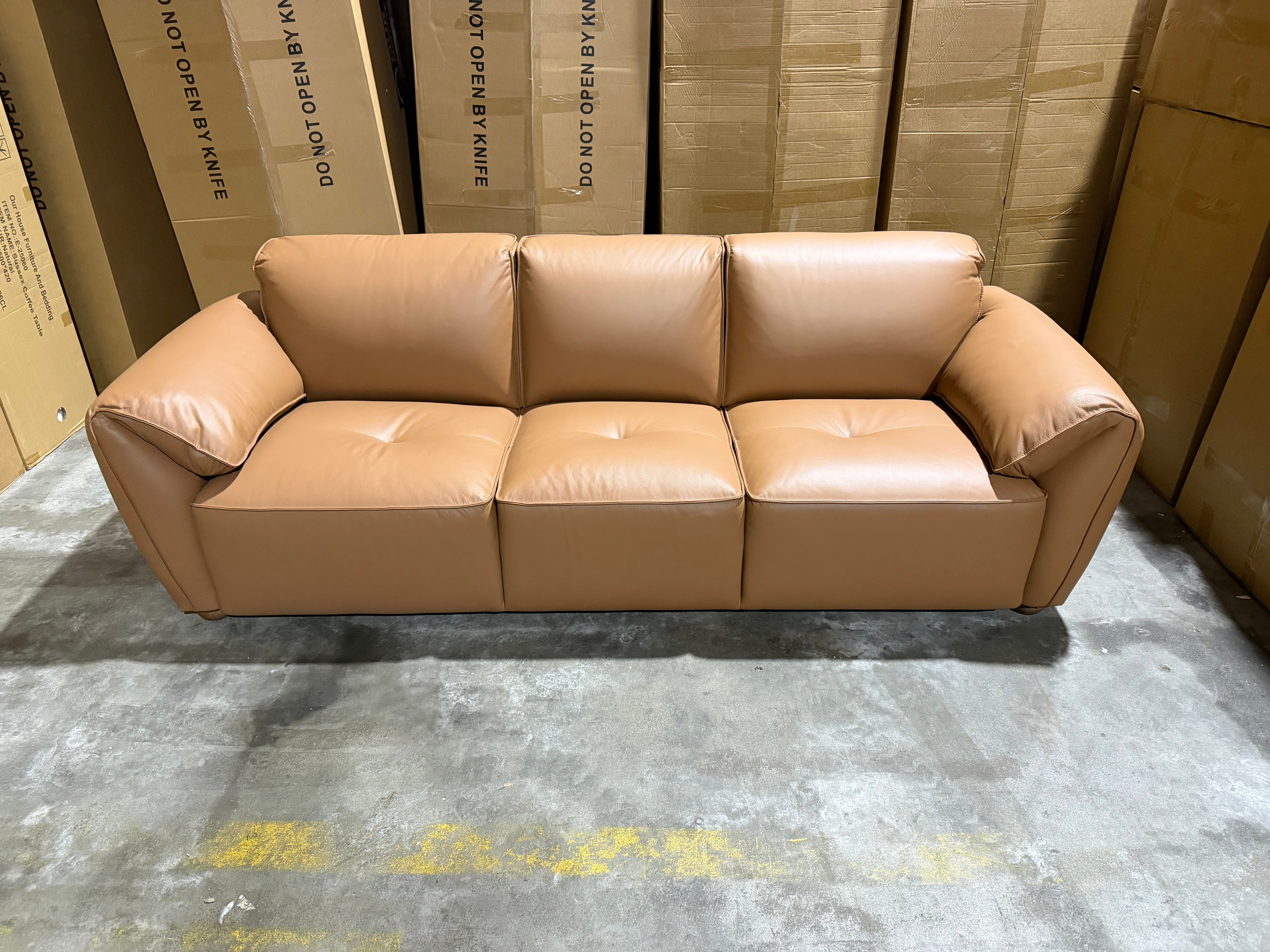 Sapphire 3 Seater Sofa In Cognac Leather