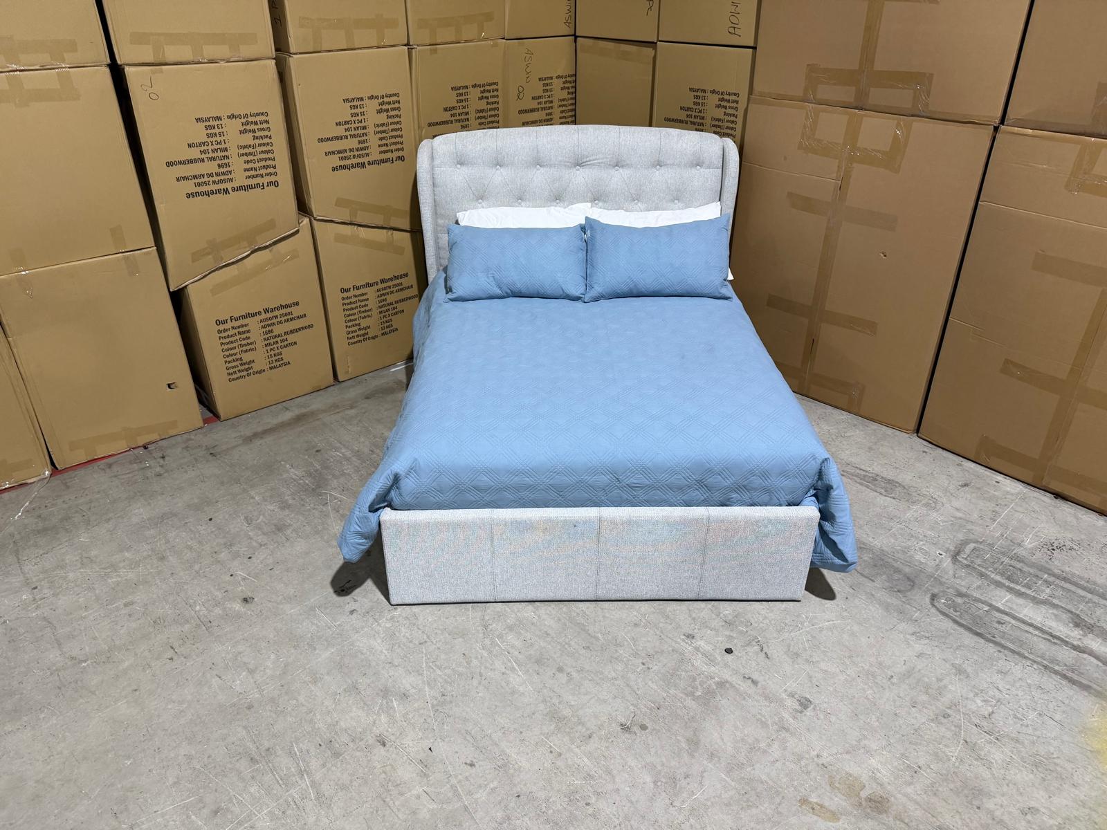 Dallas Double Bed with gas lift in Greige