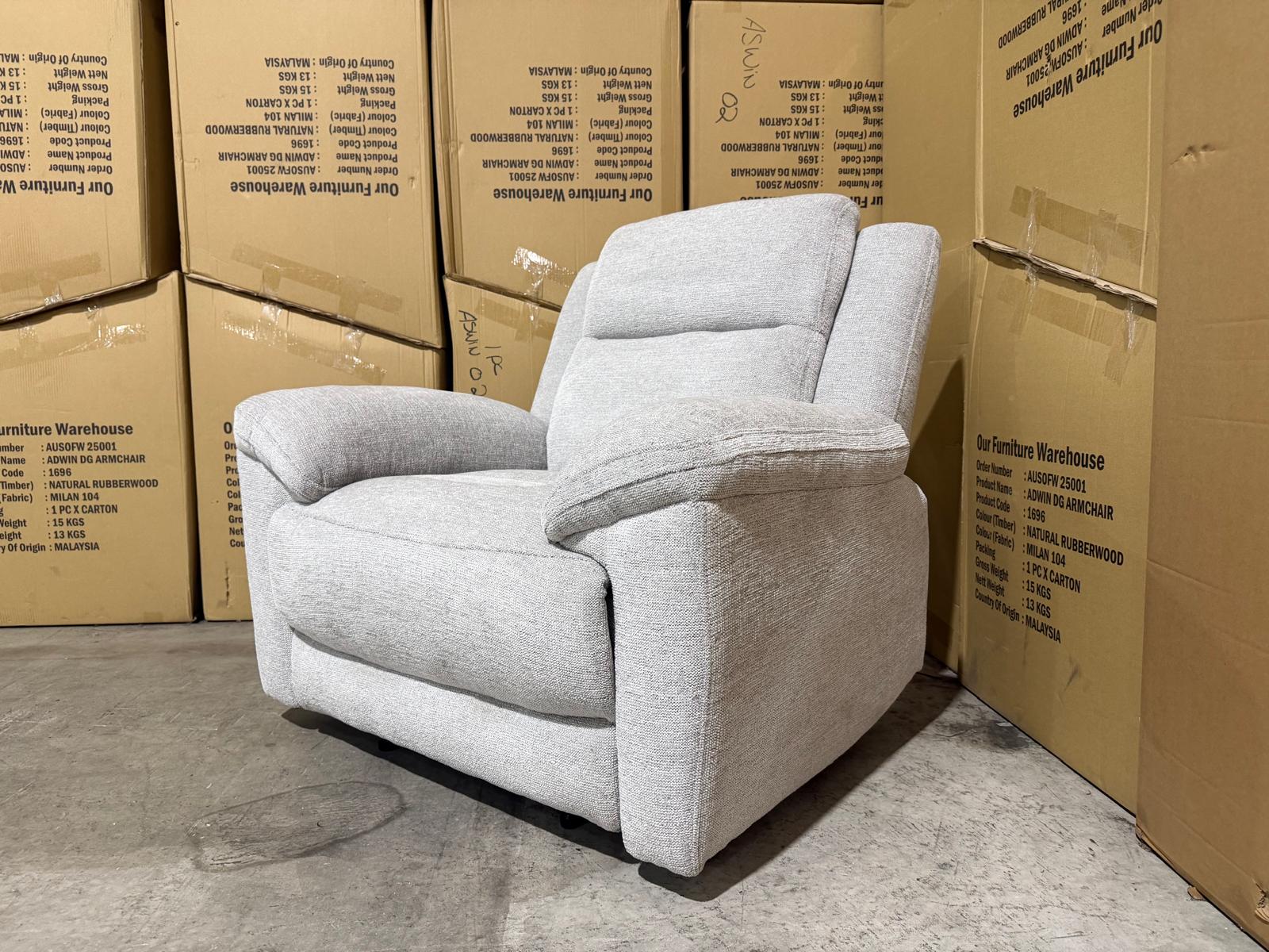 Pilot Single Recliner Manual Recliners Light Grey