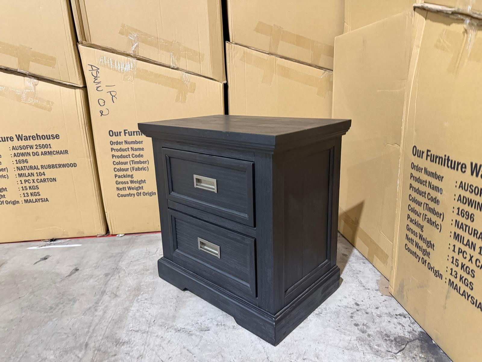 Calloway Bedside chest in Black finish