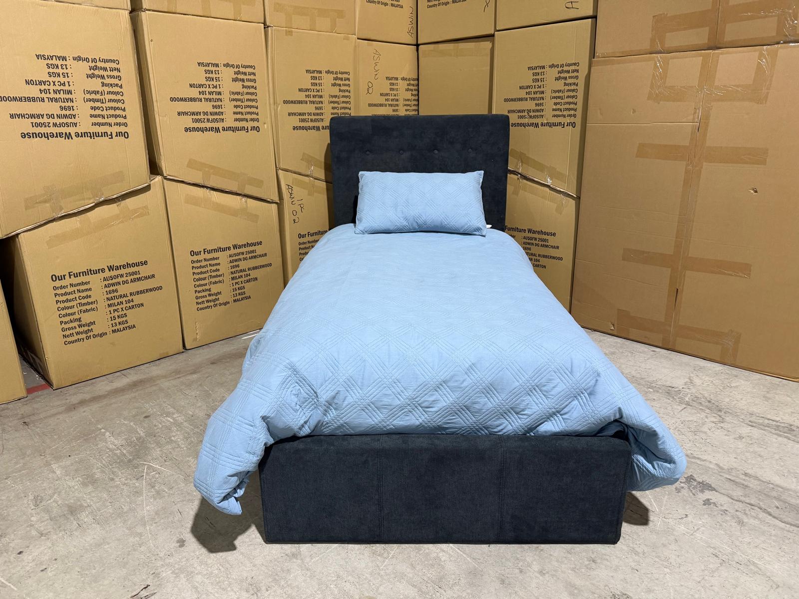 Stuart Single Bed in Charcoal