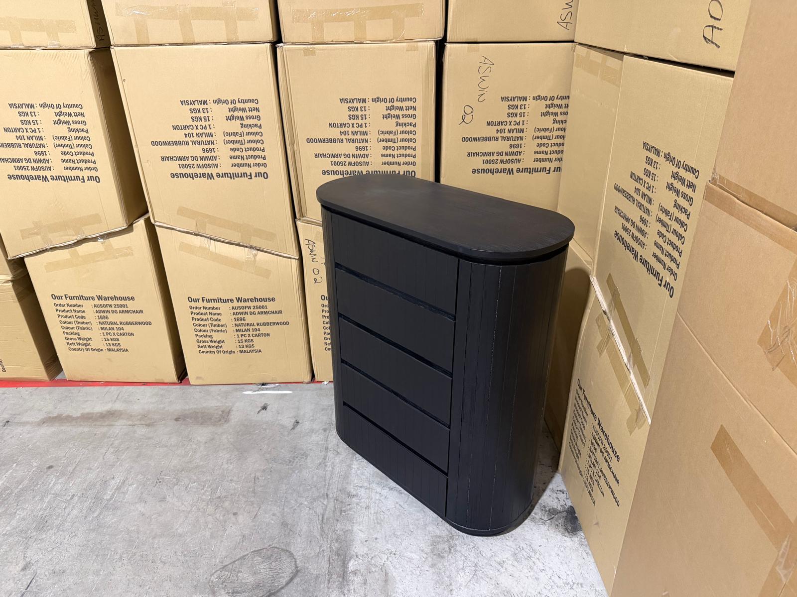 Athena ripple Tallboy in shadow Black