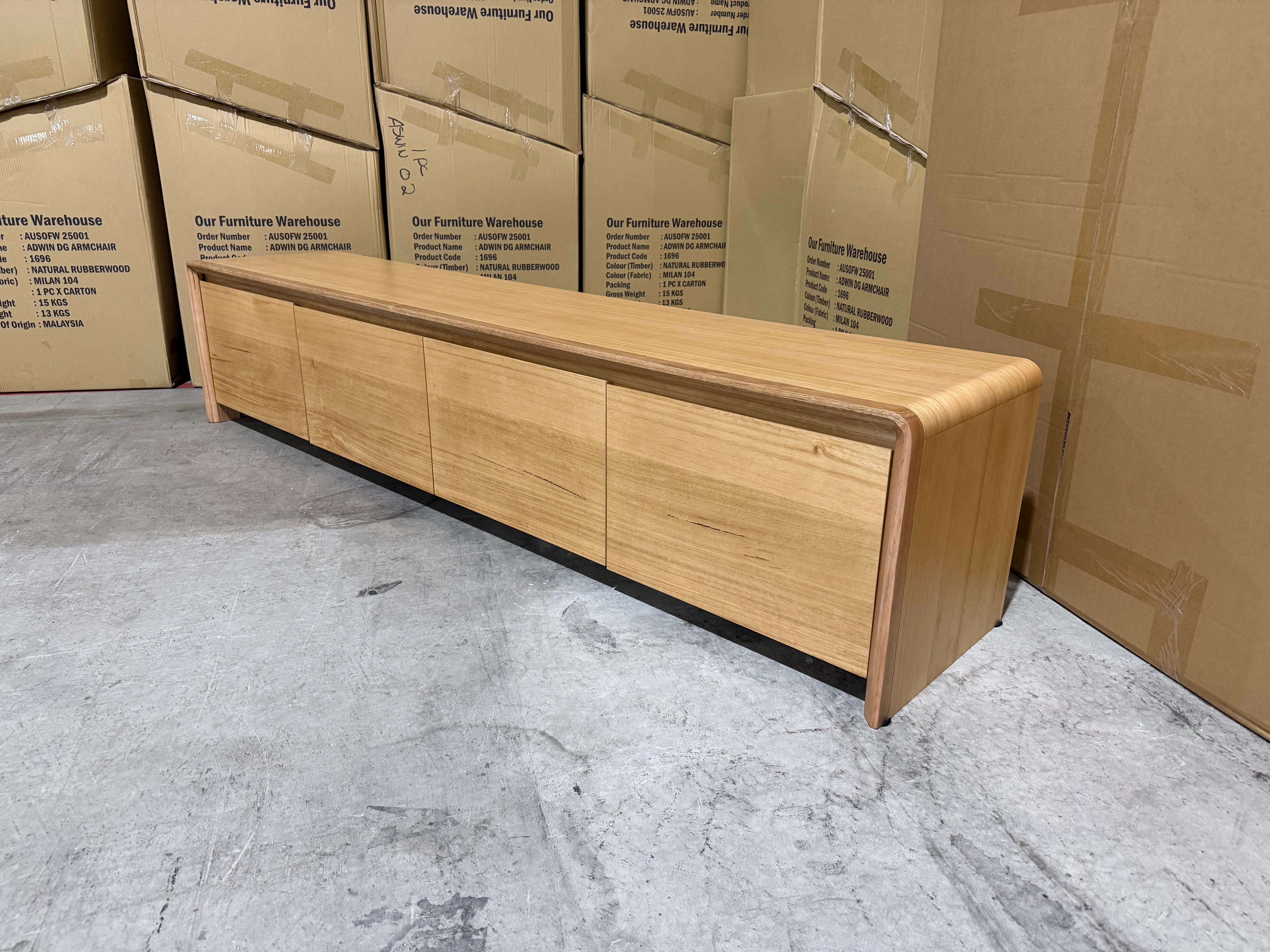 Mitcham TV Unit in natural Tassie Oak Dining Range